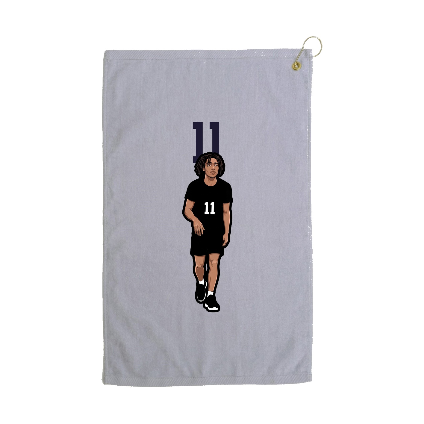 Golf Towel — Number Top in Grey