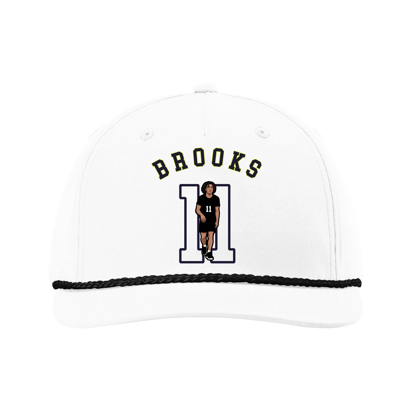 Five-Panel Classic Rope Cap — Shirsey Arch in White