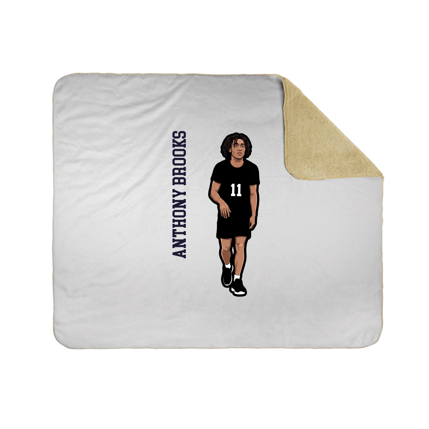 Throw Blanket — Name Vertical in White