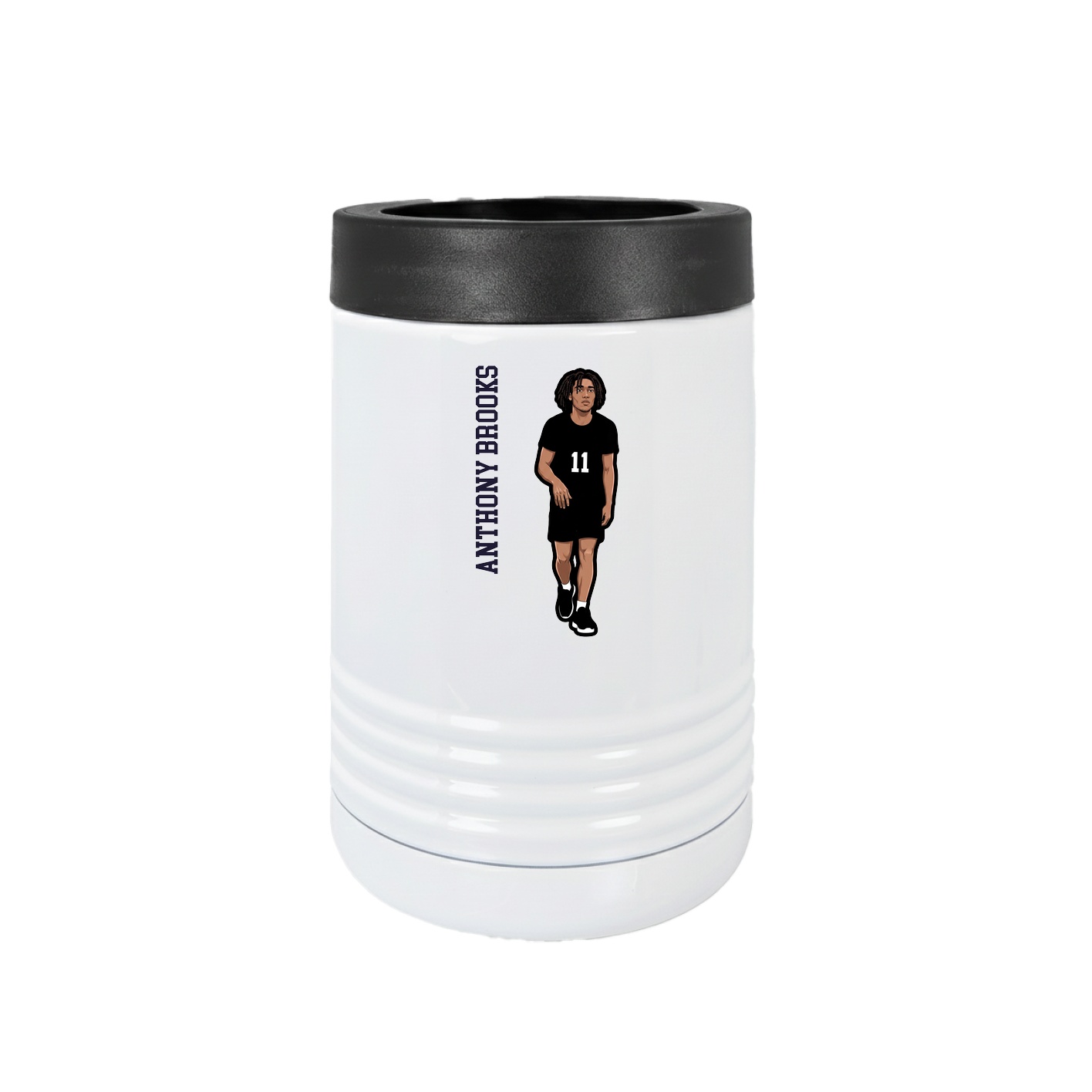 Beverage Holder — Name Vertical in White