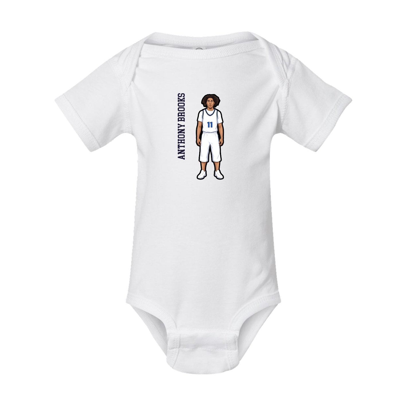 Baby Onesie — Name Vertical in White