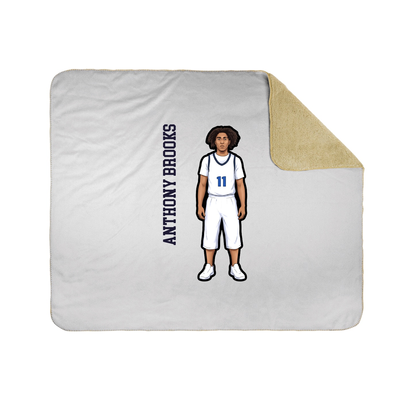 Throw Blanket — Name Vertical in White