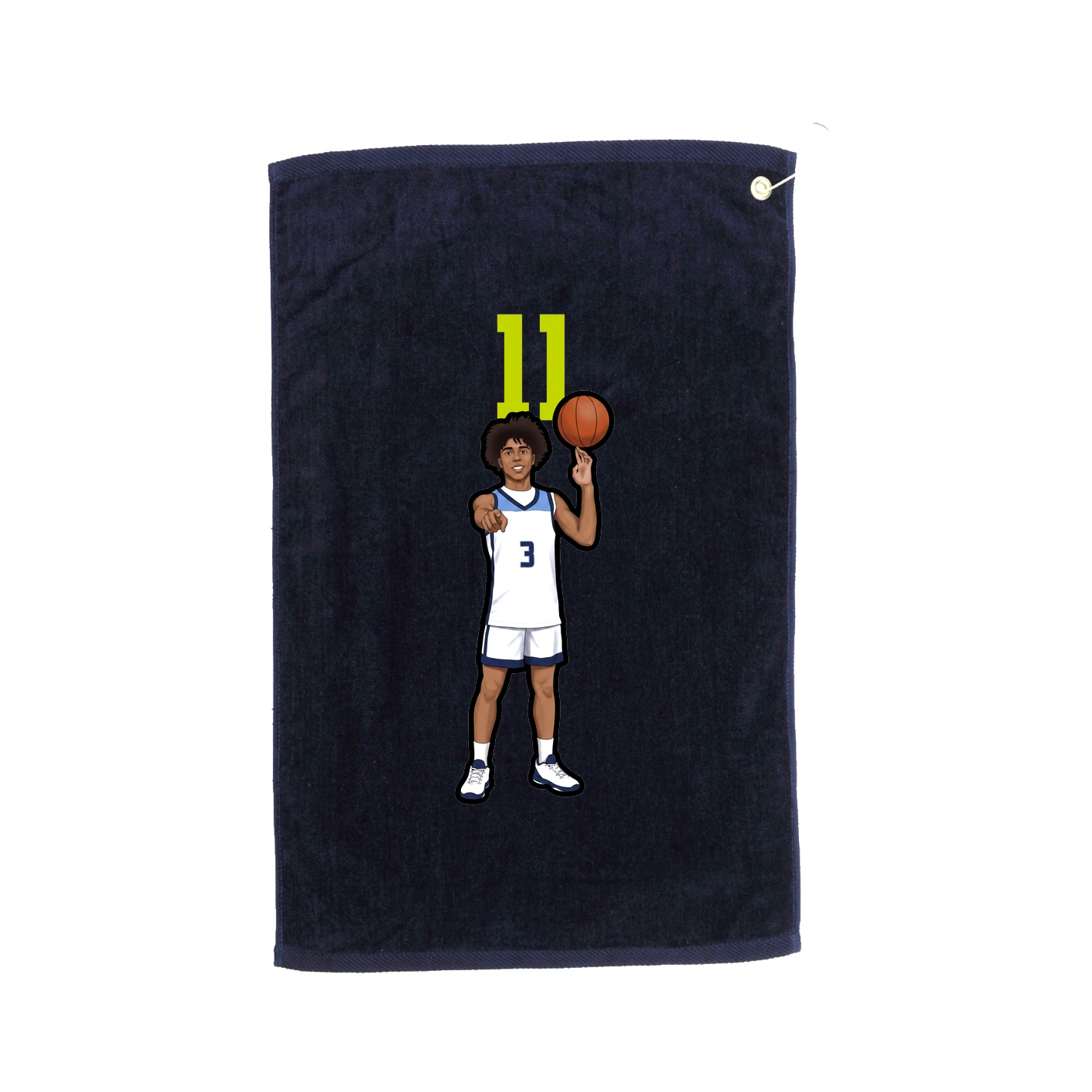 Golf Towel — Number Top in Navy