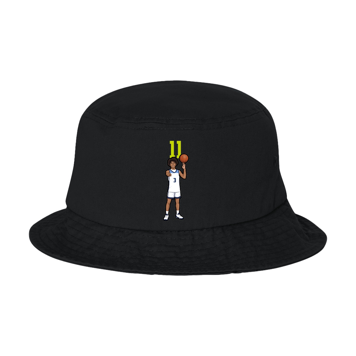 Bucket Cap — Number Top in Black