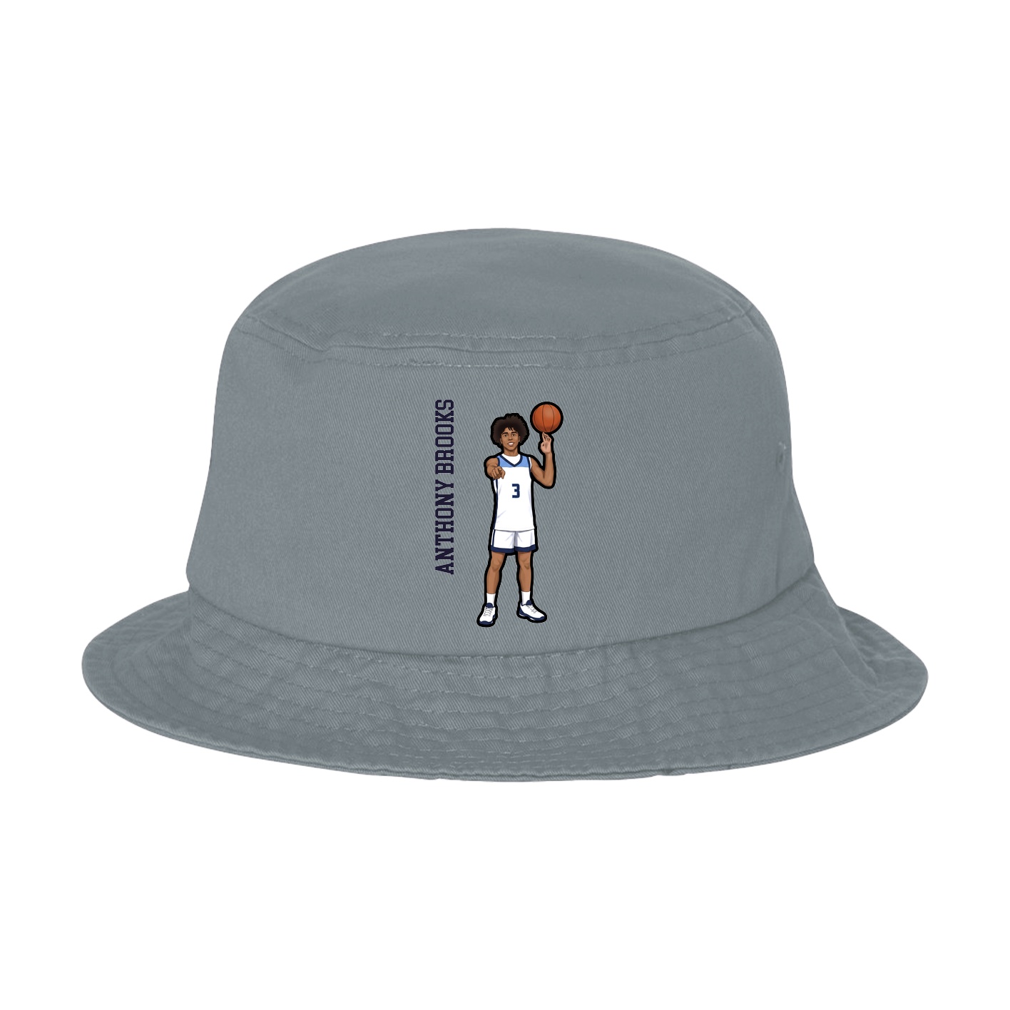 Bucket Cap — Name Vertical in Grey