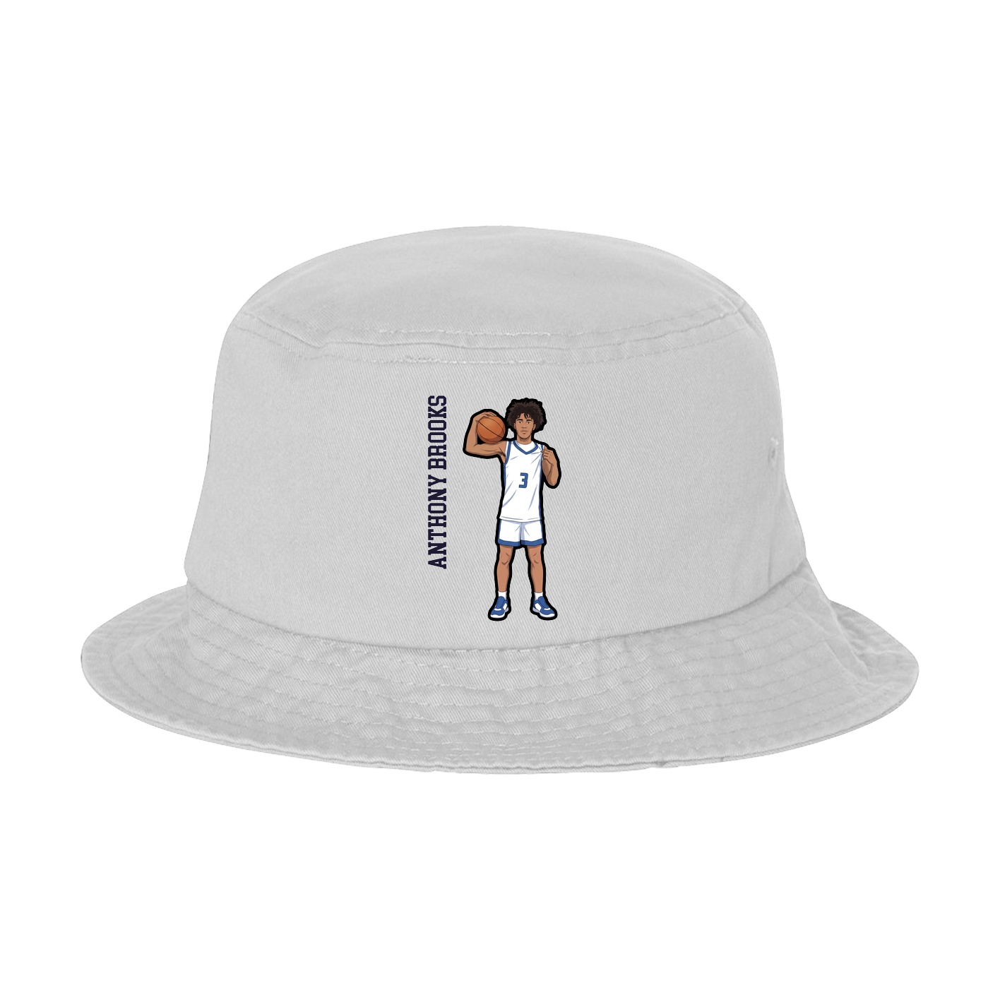 Bucket Cap — Name Vertical in White