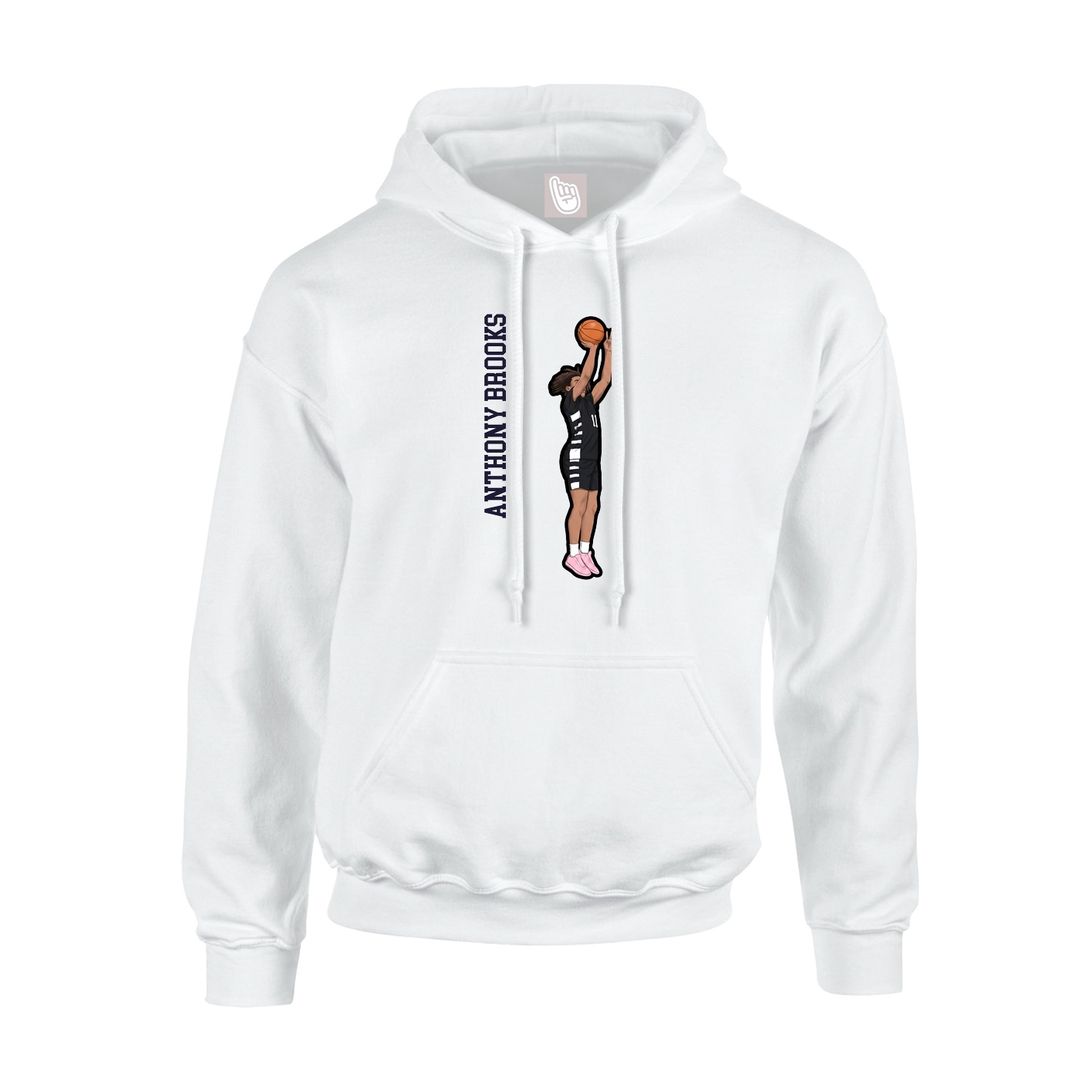 Youth Hoodie — Name Vertical in White