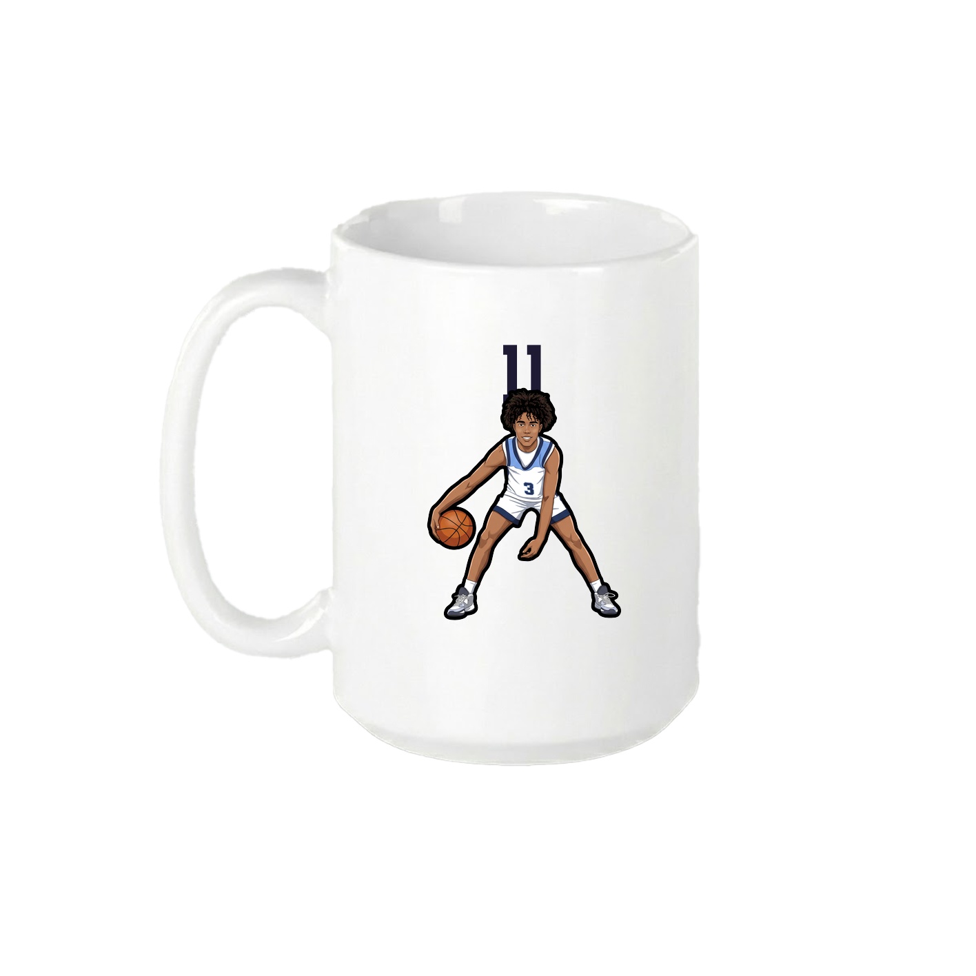 15oz Coffee Mug — Number Top in White