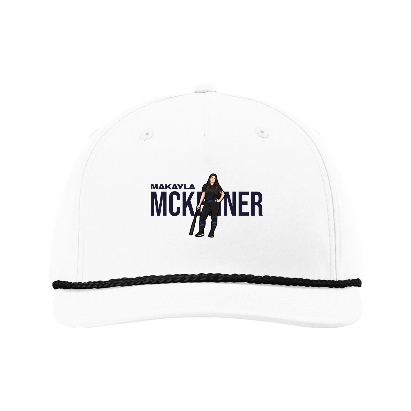 Five-Panel Classic Rope Cap — Player Name in White