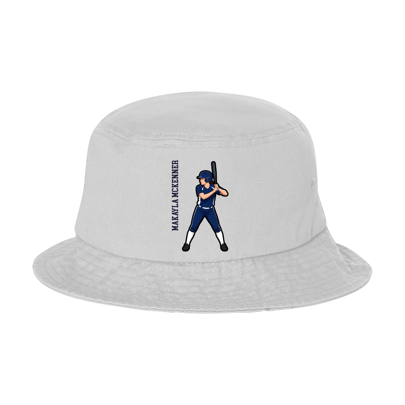 Bucket Cap — Name Vertical in White