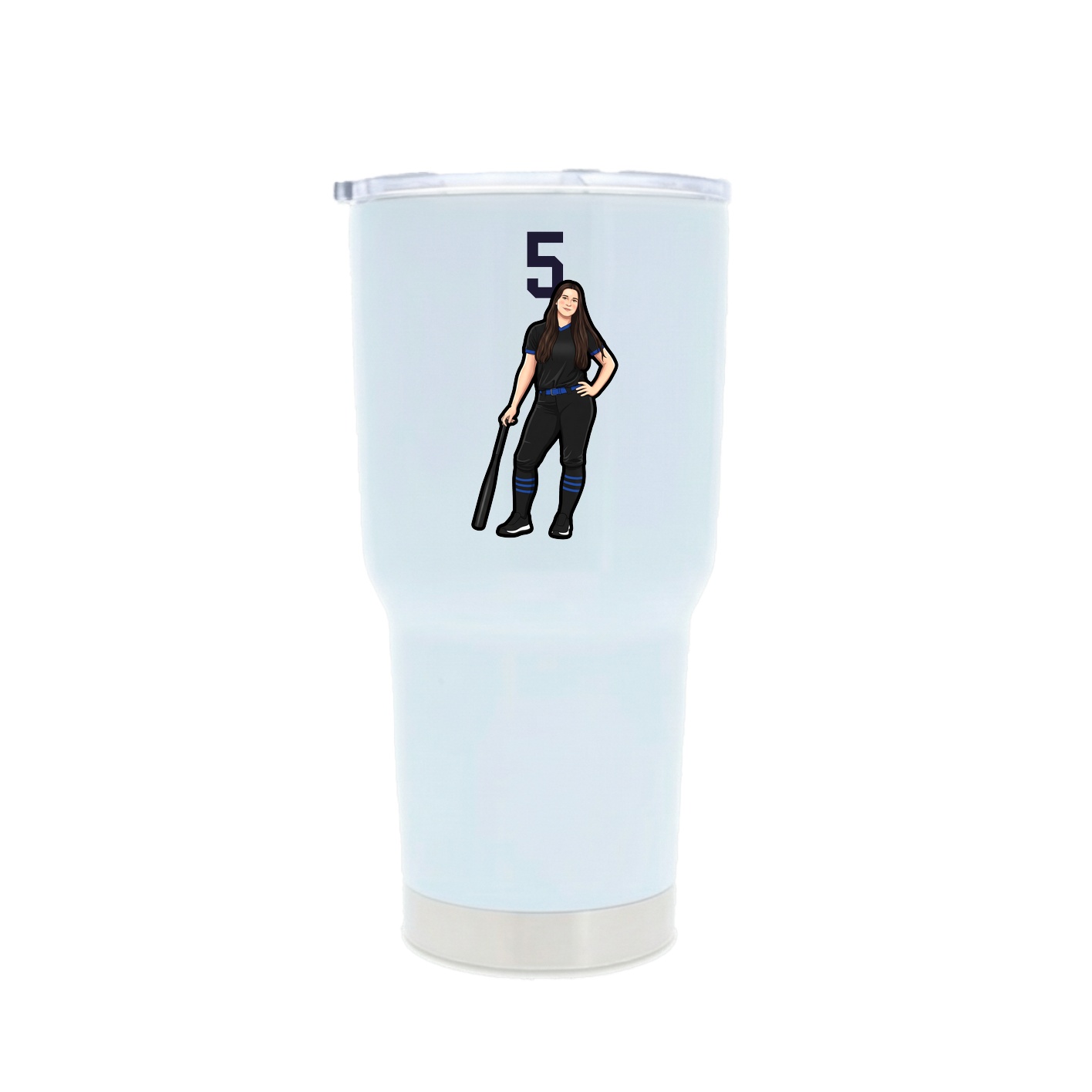 30oz Stainless Steel Tumbler — Number Top in White
