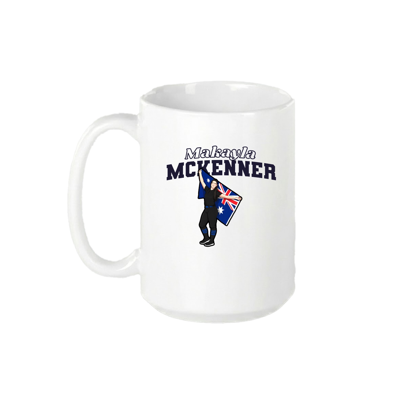 15oz Coffee Mug — Name Arch in White