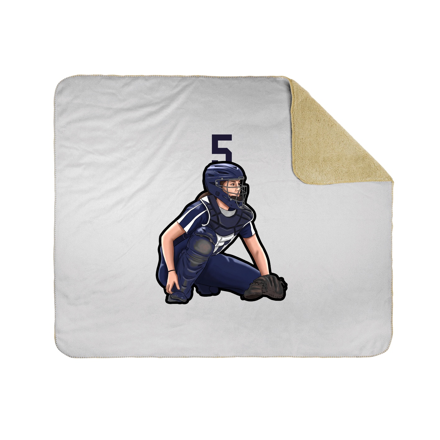 Throw Blanket — Number Top in White