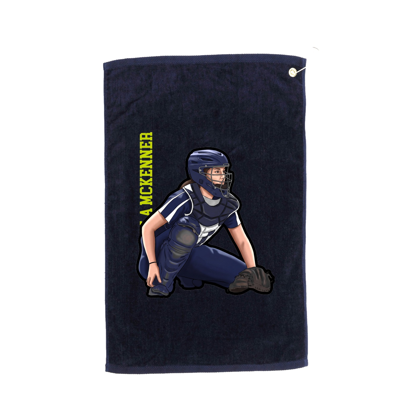 Golf Towel — Name Vertical in Navy