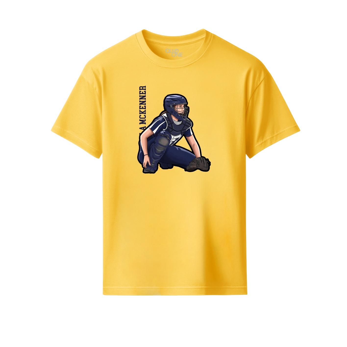 Youth Tee — Name Vertical in Yellow
