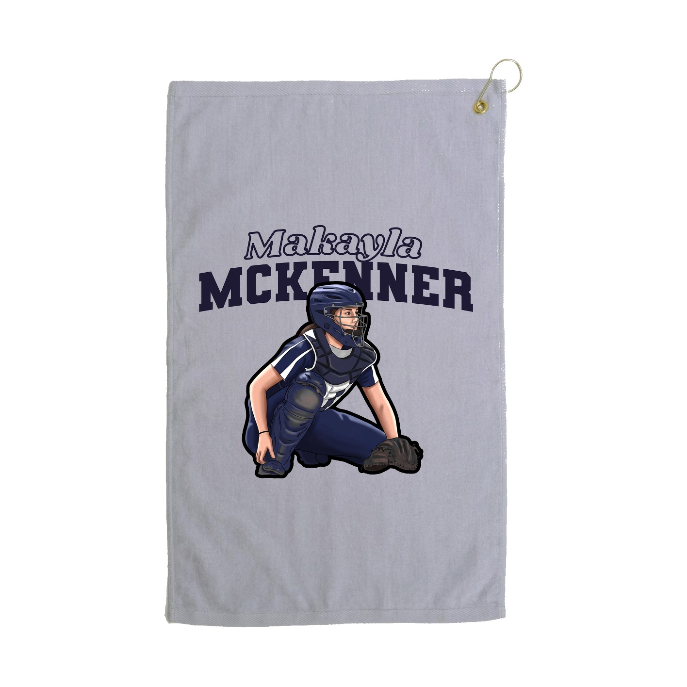 Golf Towel — Name Arch in Grey