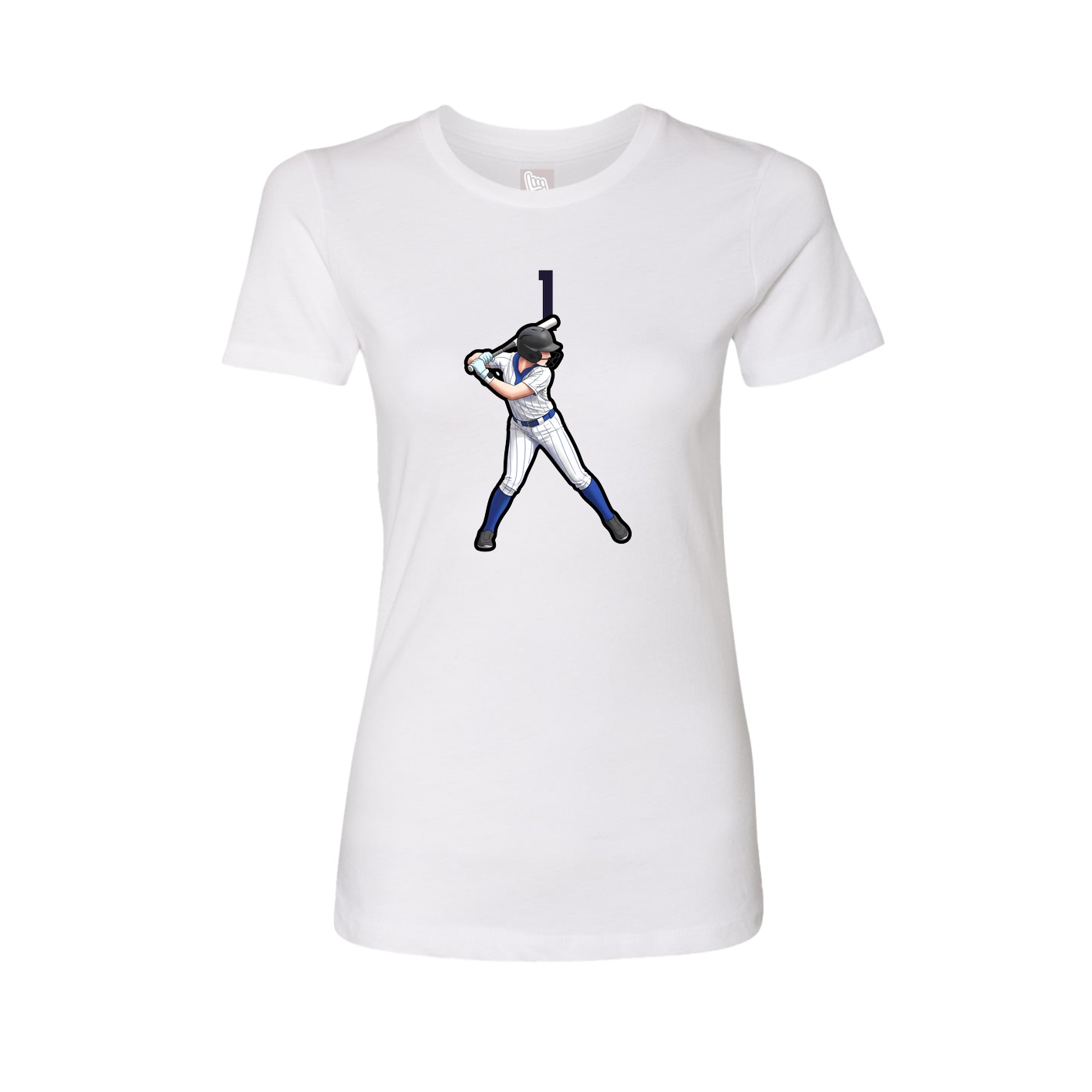 Fitted Women's Tee — Number Top in White