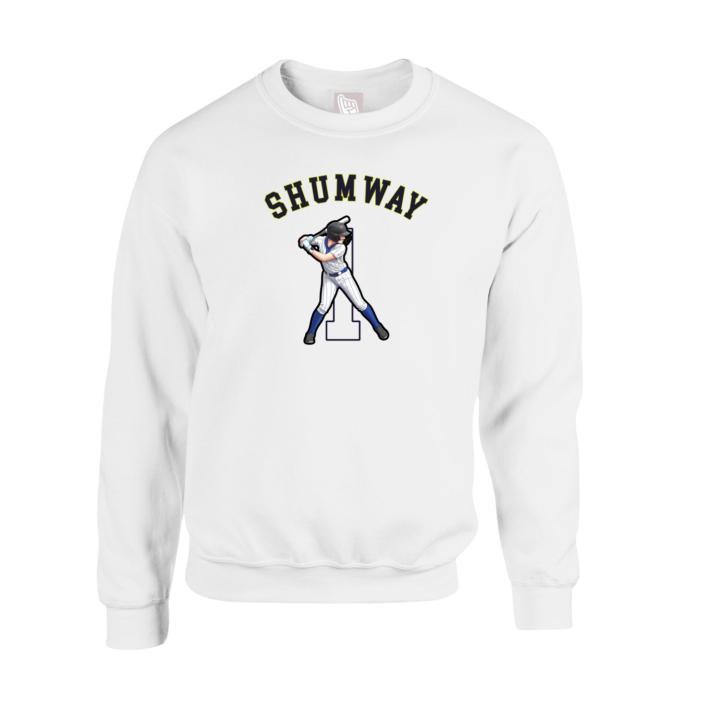 Fleece Crew — Shirsey Arch in White