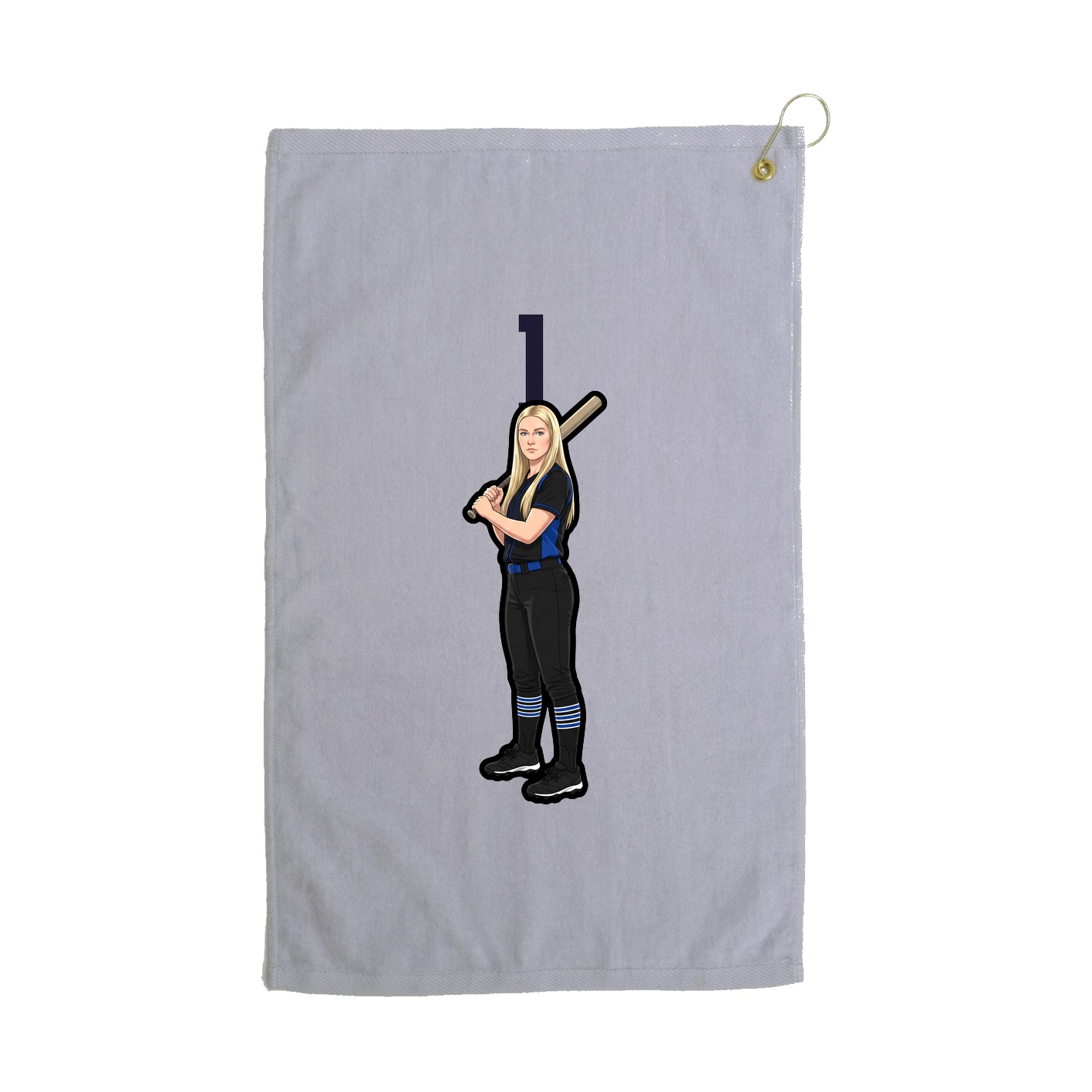 Golf Towel — Number Top in Grey
