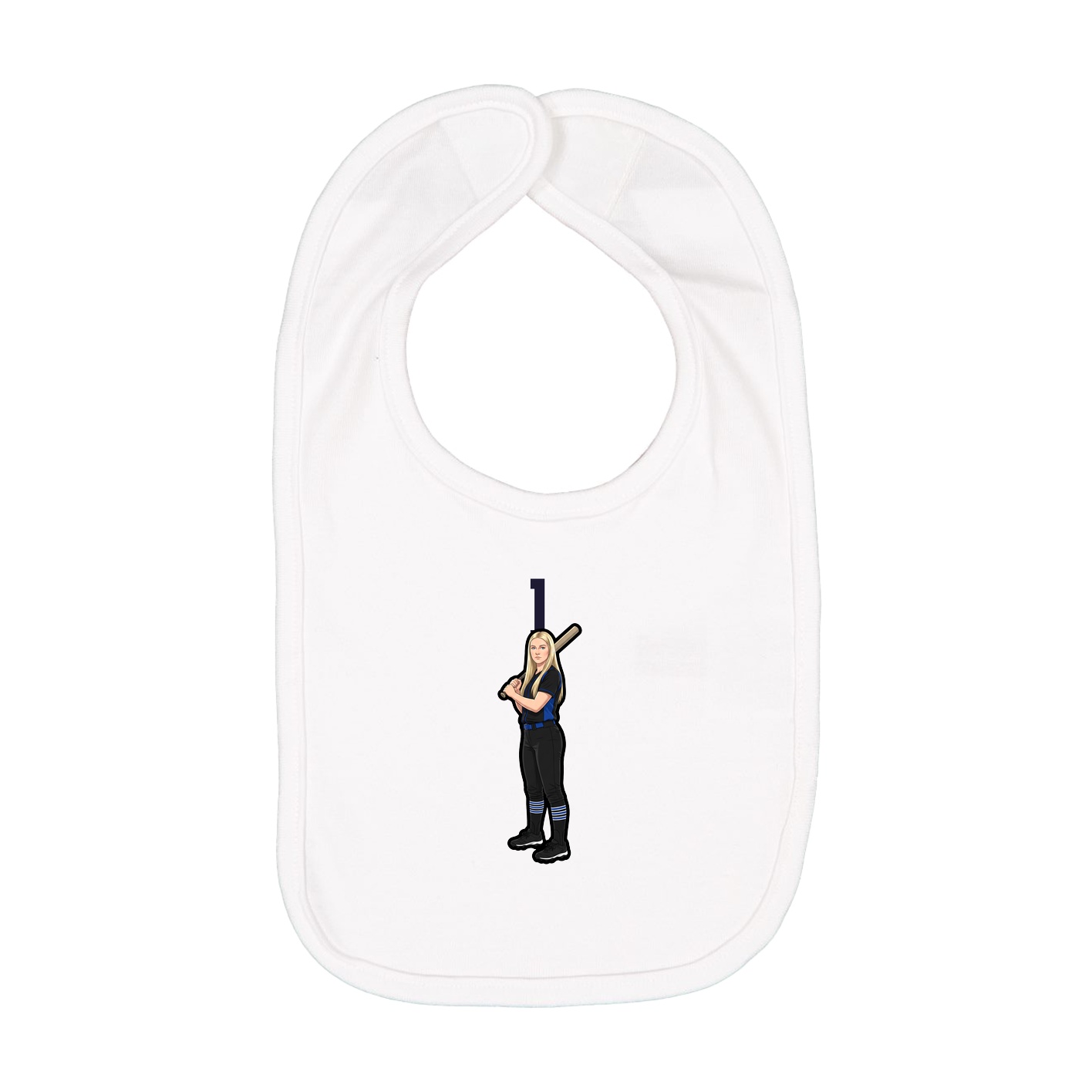 Infant Bib — Number Top in White