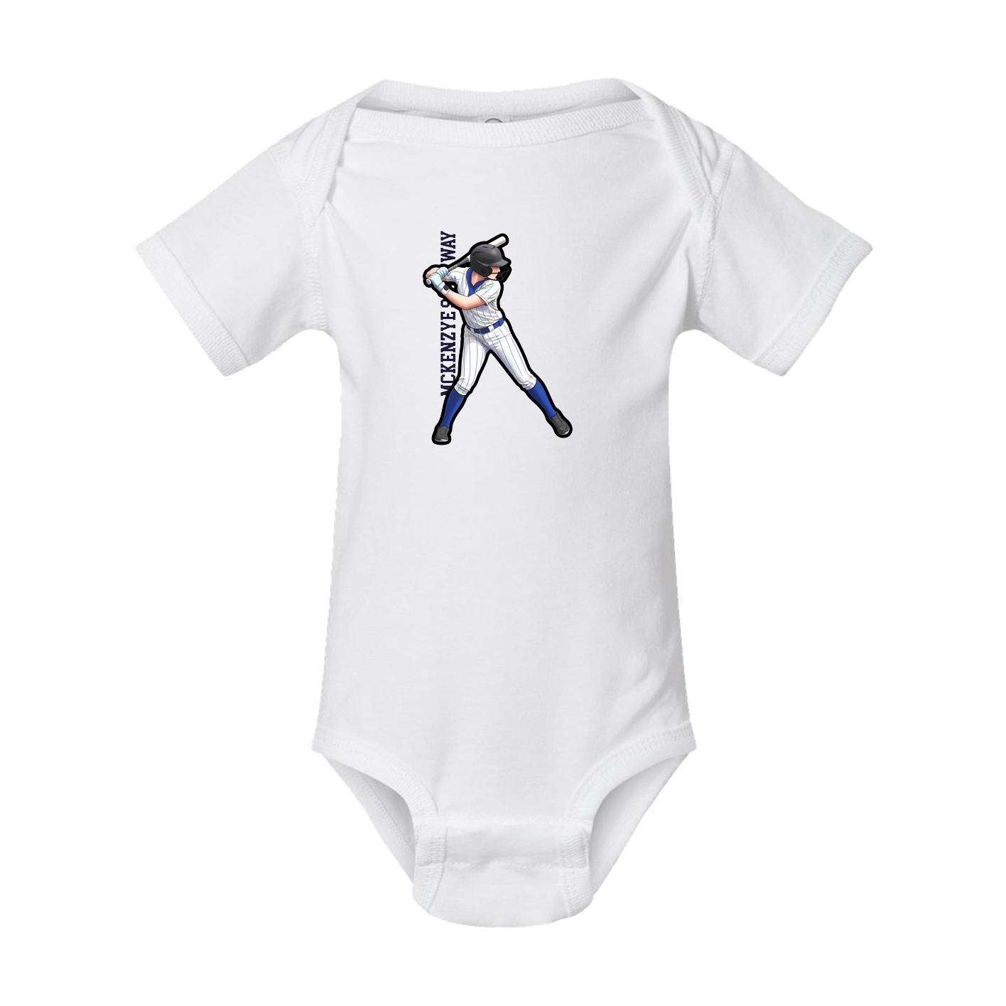 Baby Onesie — Name Vertical in White