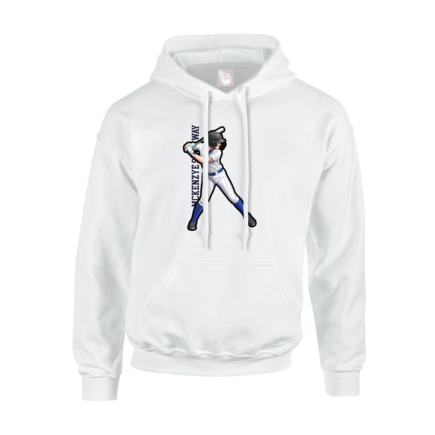 Hoodie — Name Vertical in White