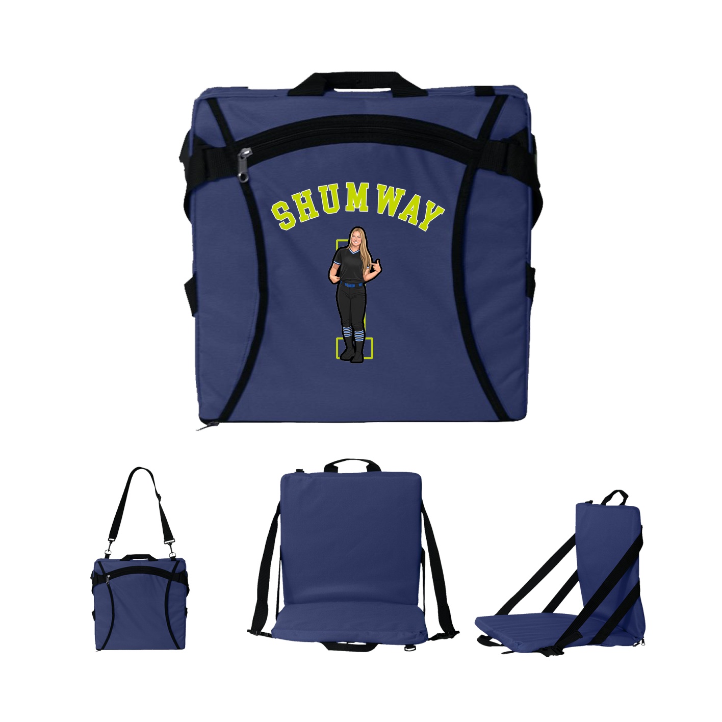 Folding Stadium Seat — Shirsey Arch in Navy
