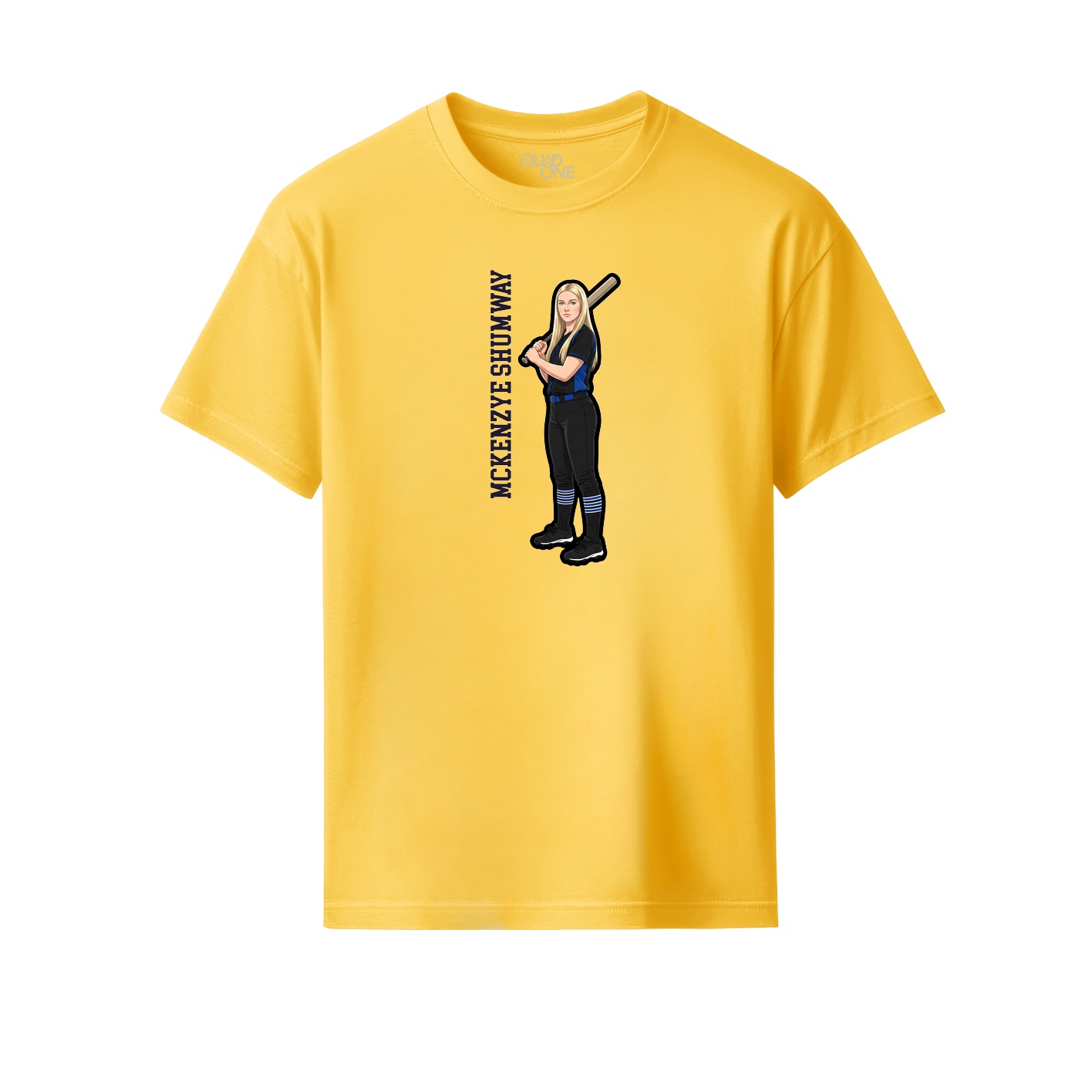 Youth Tee — Name Vertical in Yellow