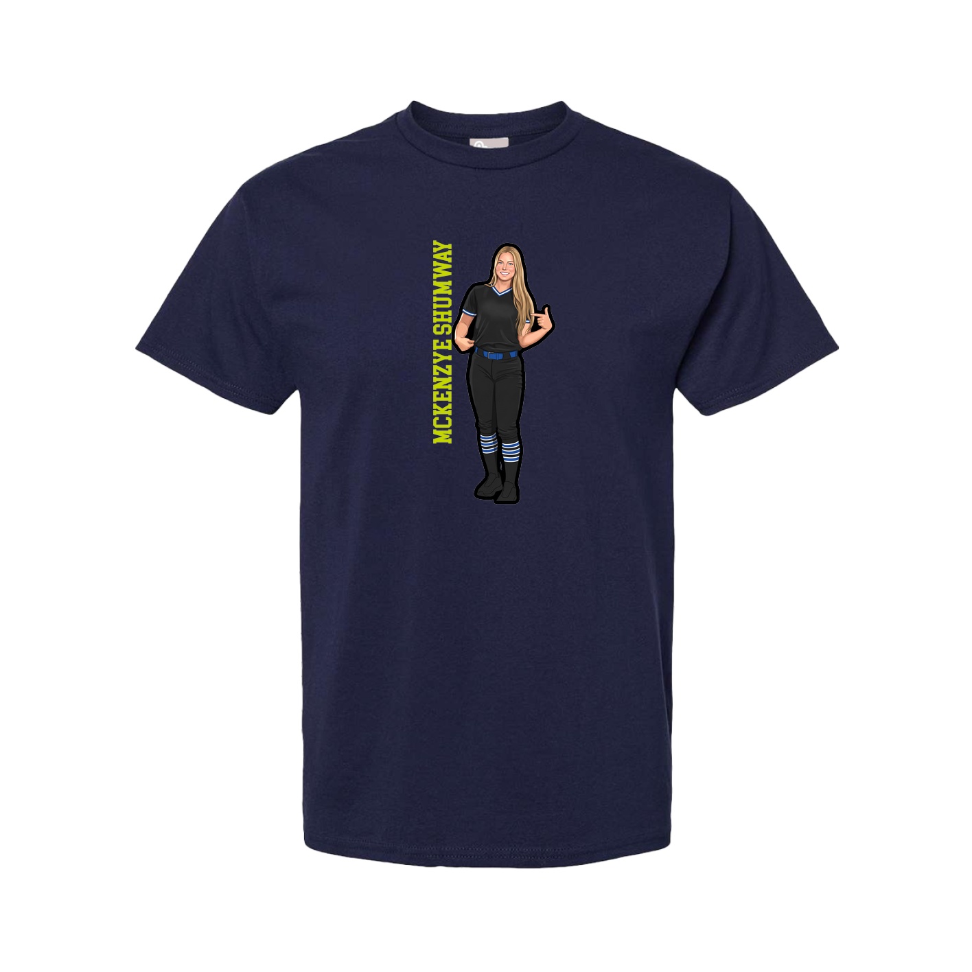 Tee — Name Vertical in Navy