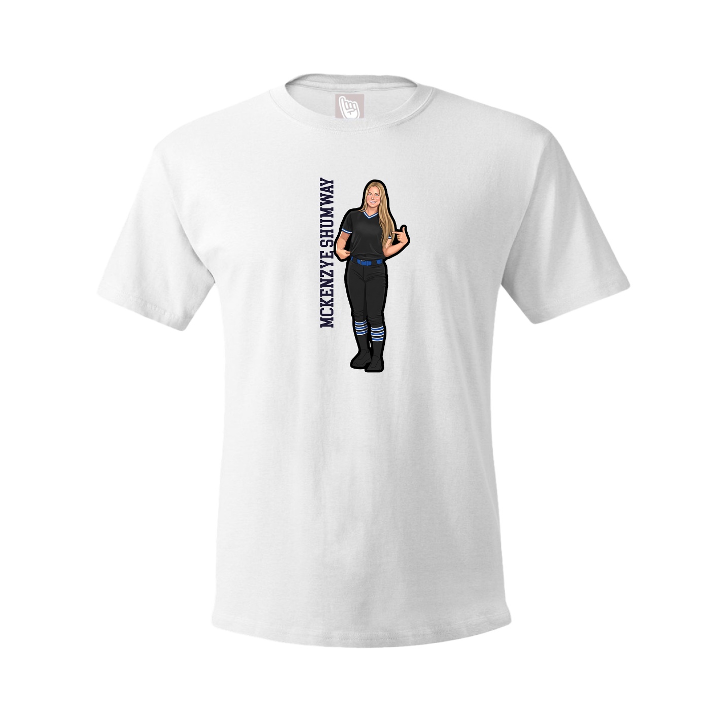 Youth Tee — Name Vertical in White