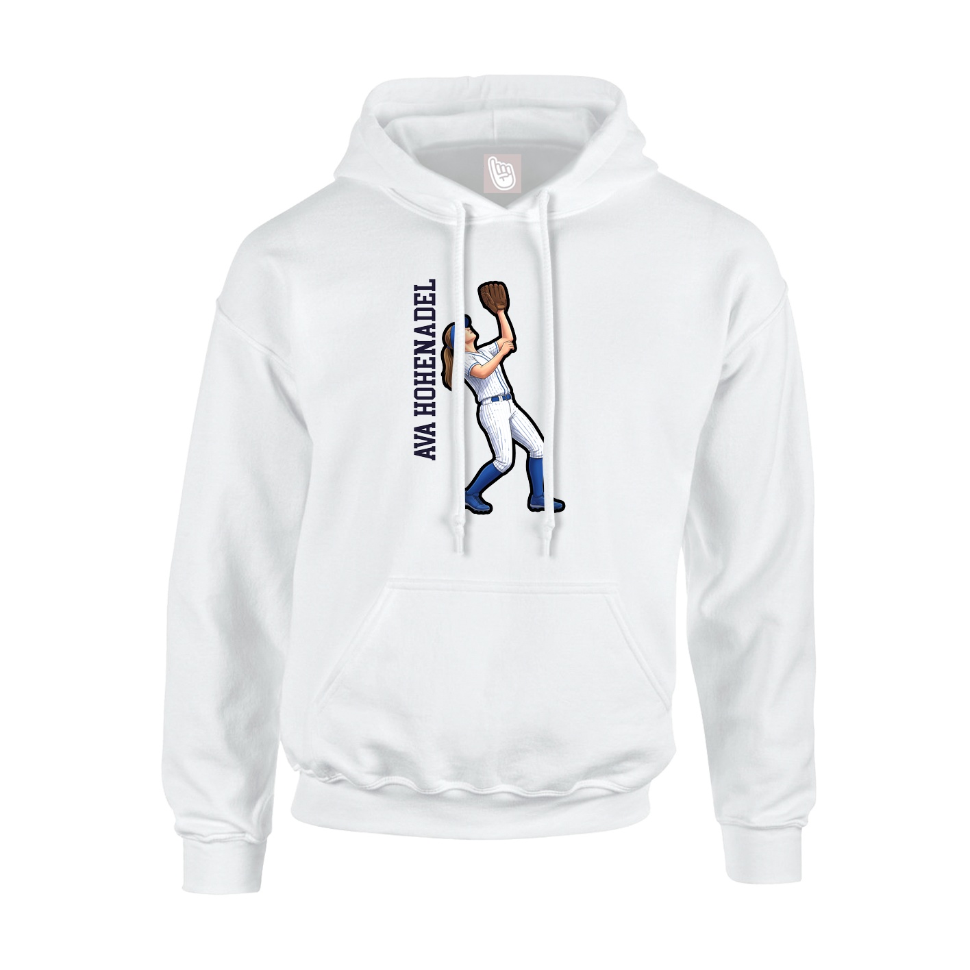 Hoodie — Name Vertical in White