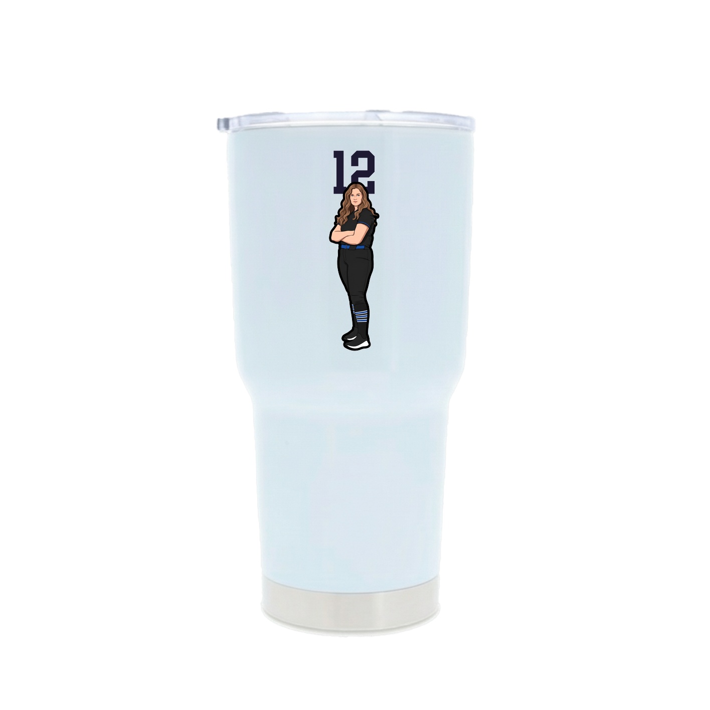 30oz Stainless Steel Tumbler — Number Top in White