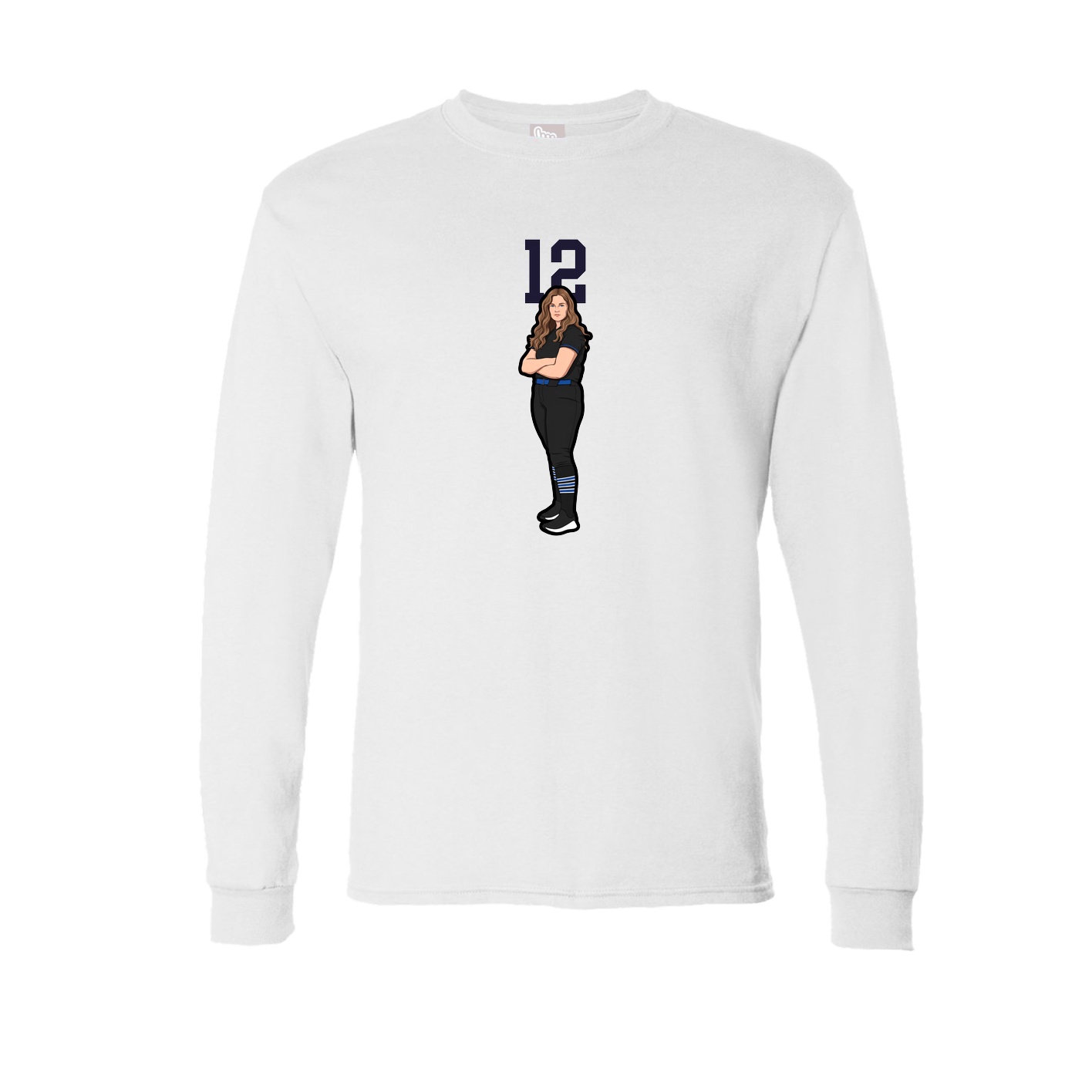 Long Sleeve Tee — Number Top in White