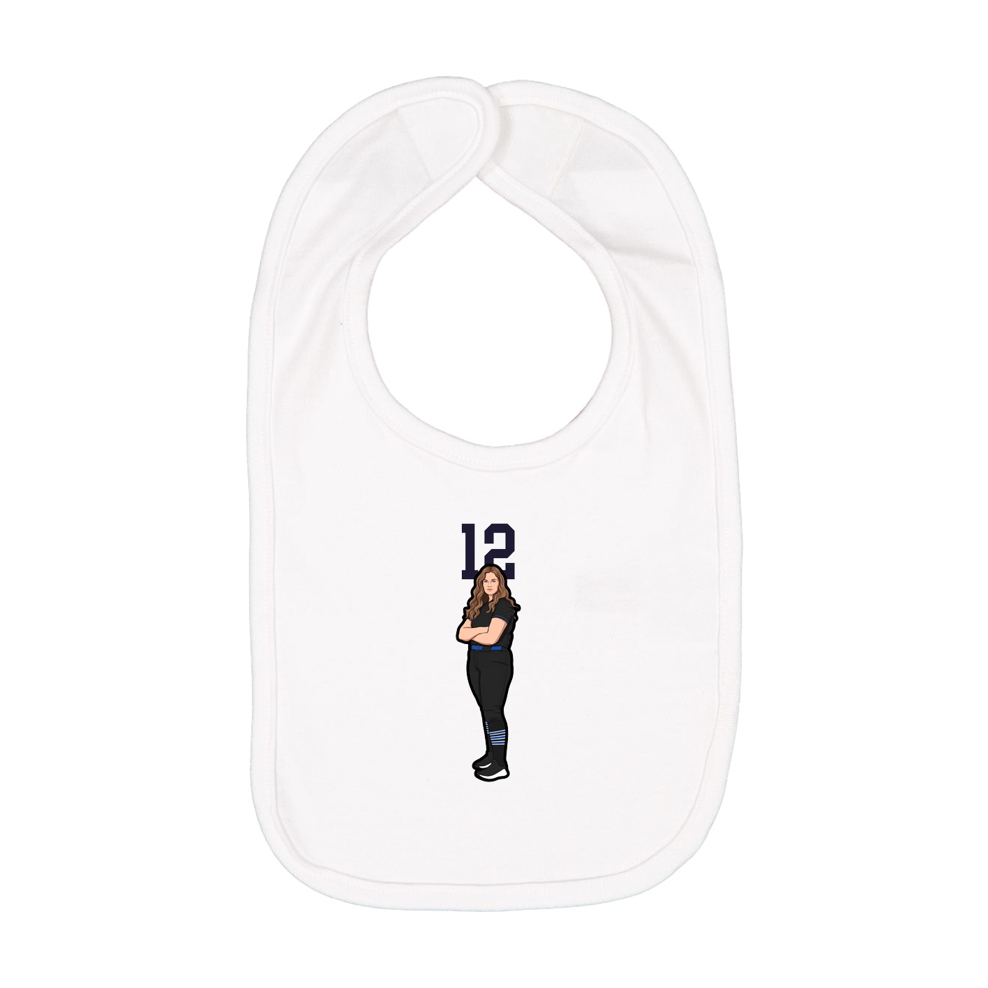 Infant Bib — Number Top in White