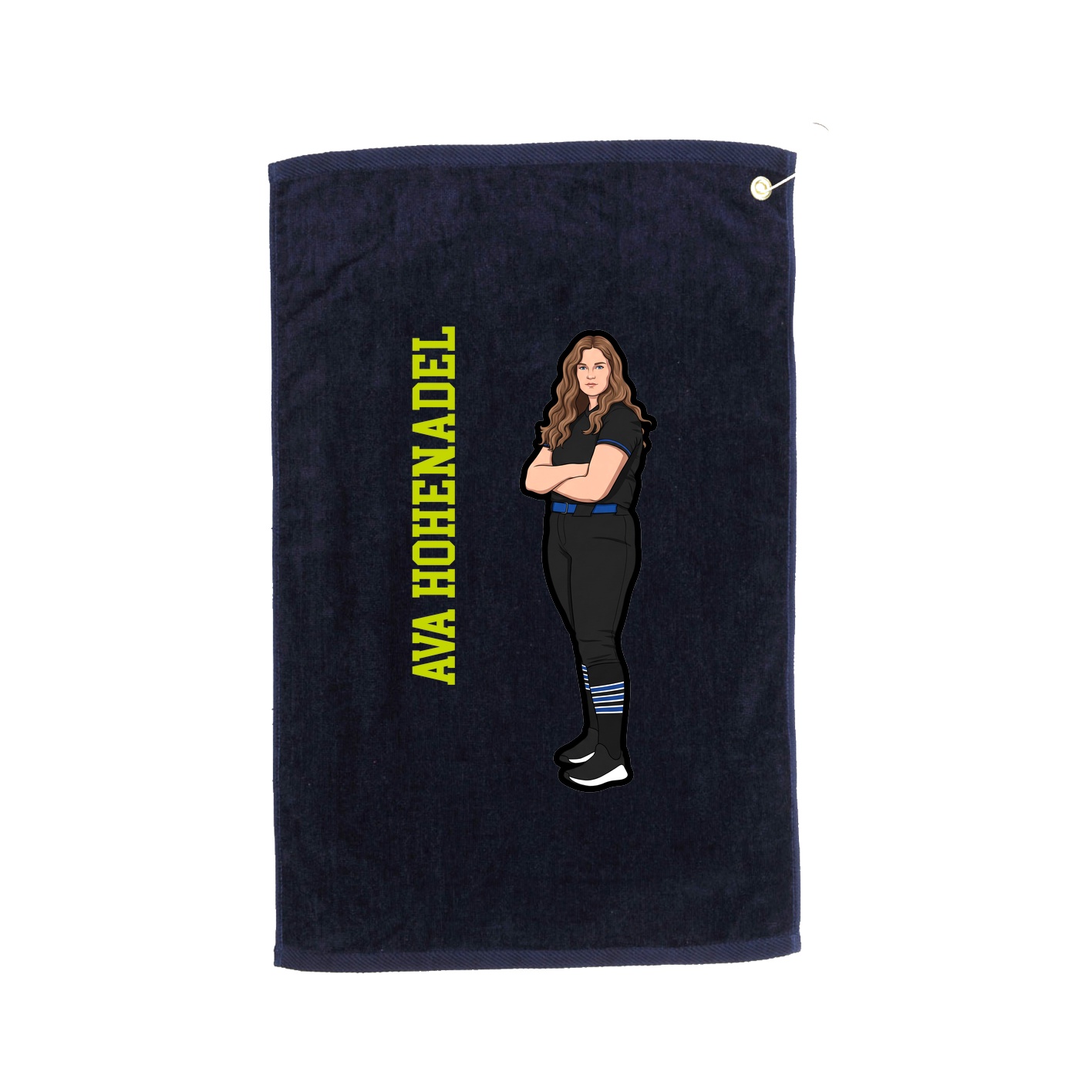 Golf Towel — Name Vertical in Navy