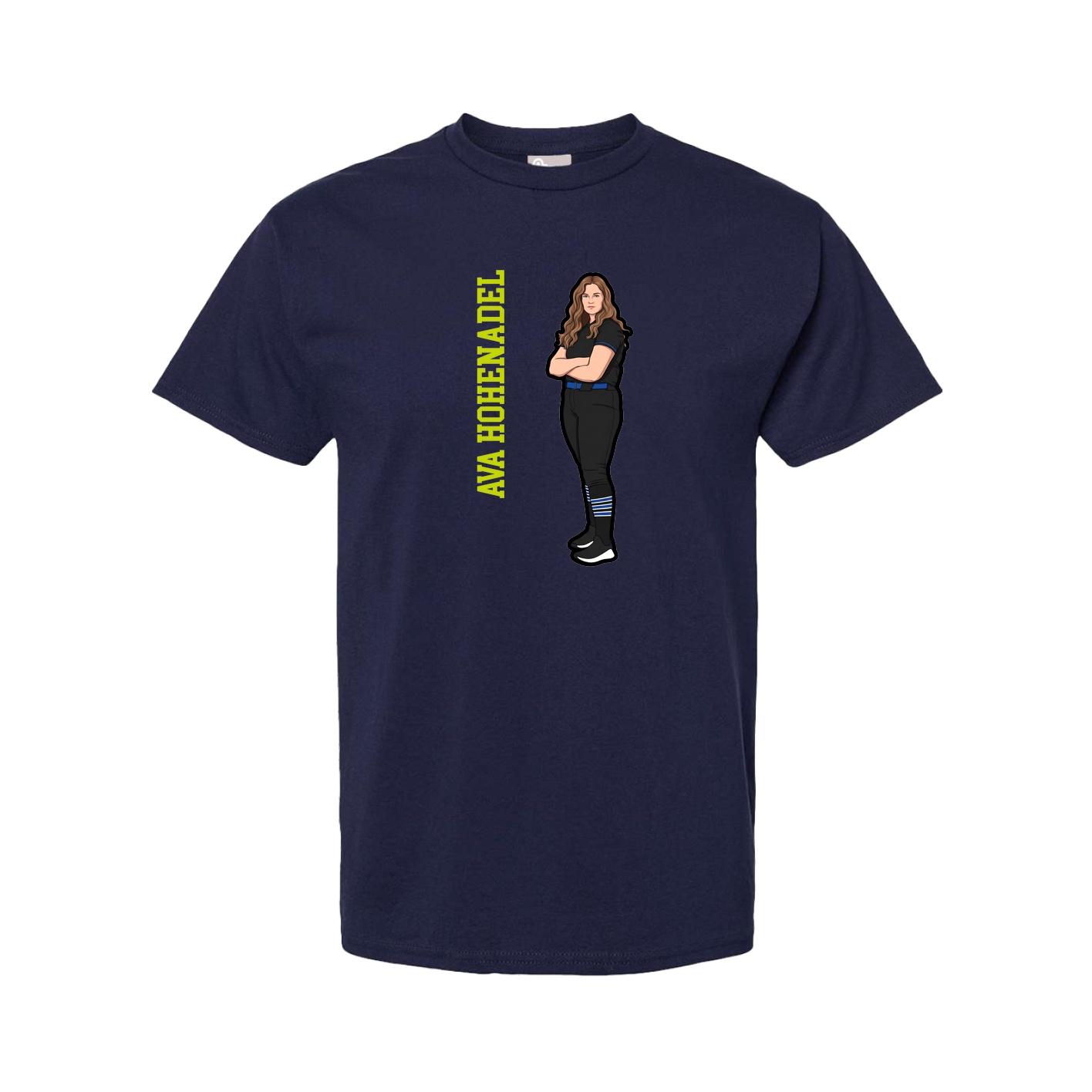 Tee — Name Vertical in Navy