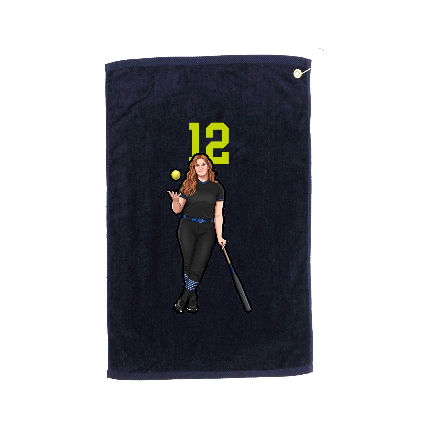 Golf Towel — Number Top in Navy