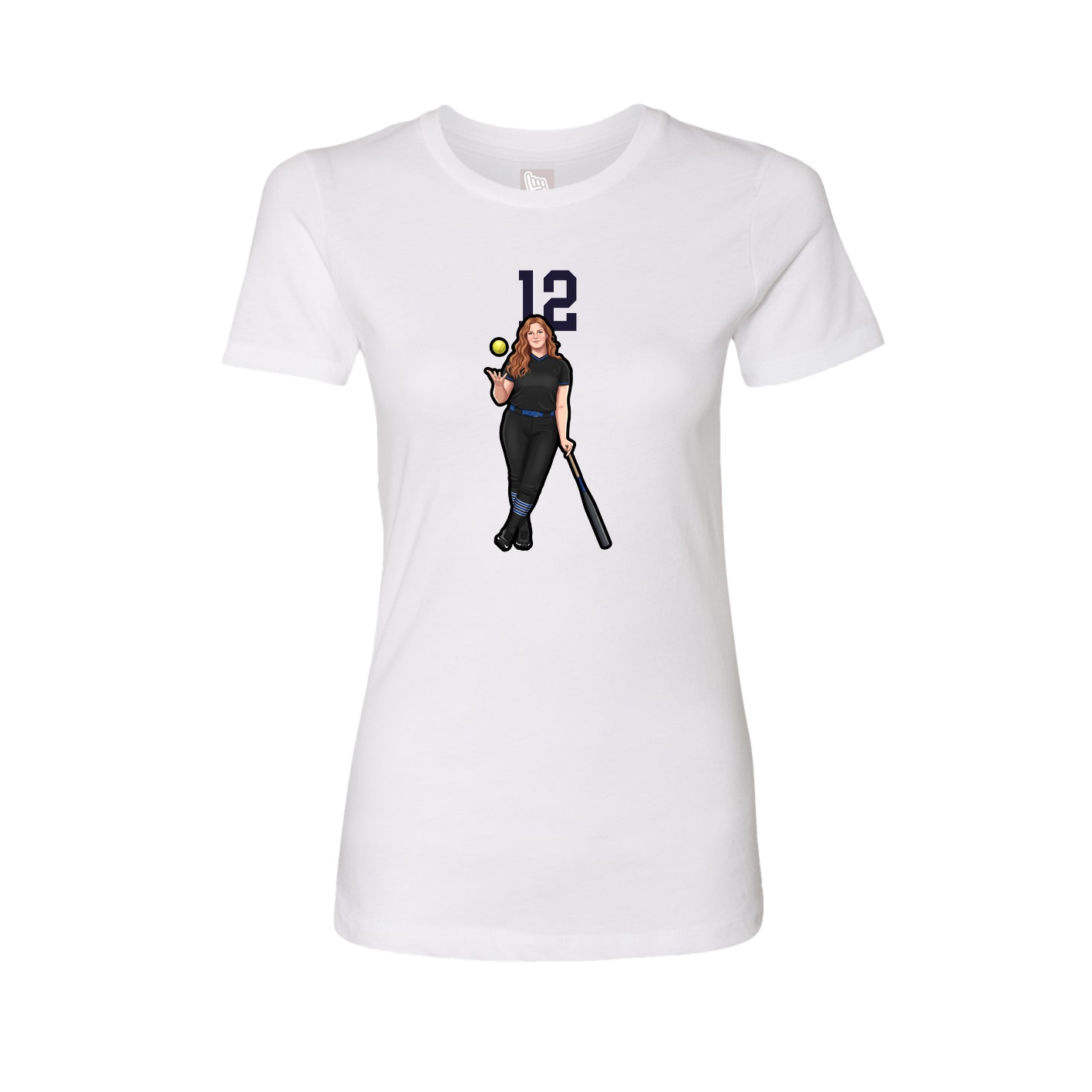 Fitted Women's Tee — Number Top in White