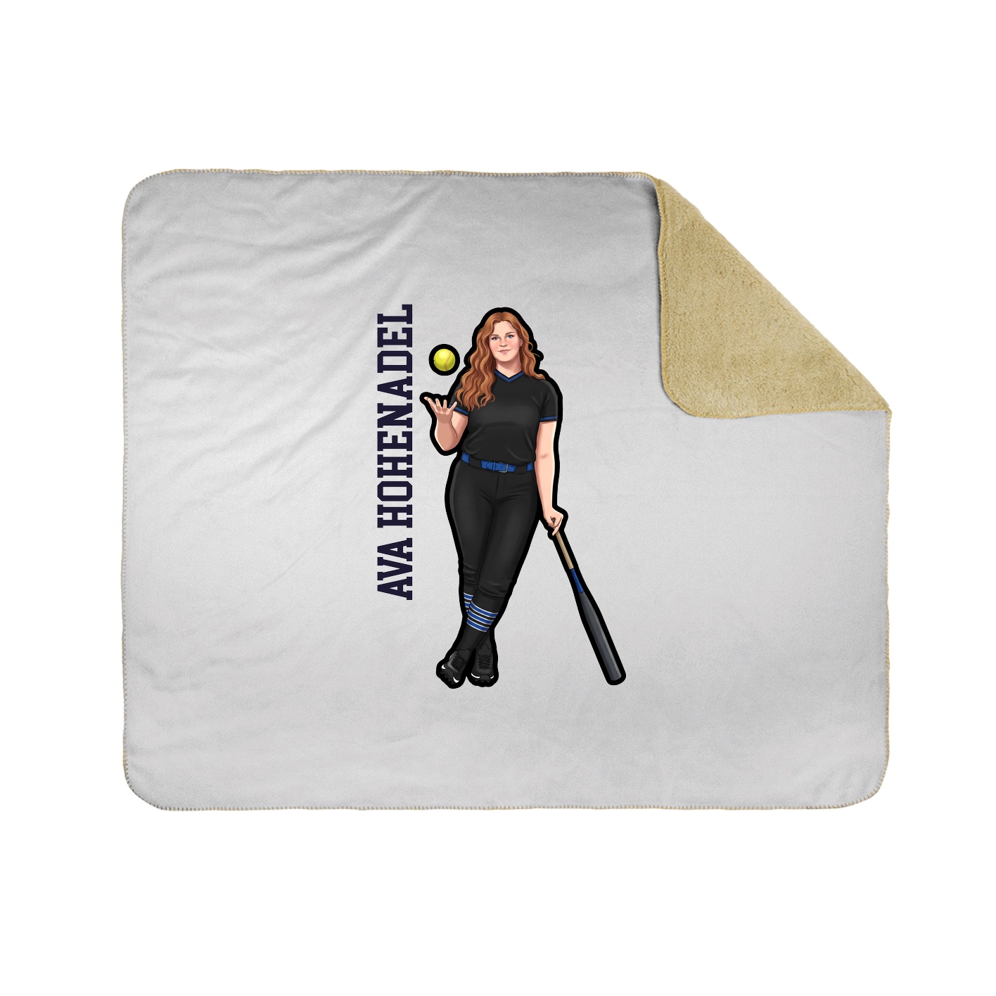 Throw Blanket — Name Vertical in White
