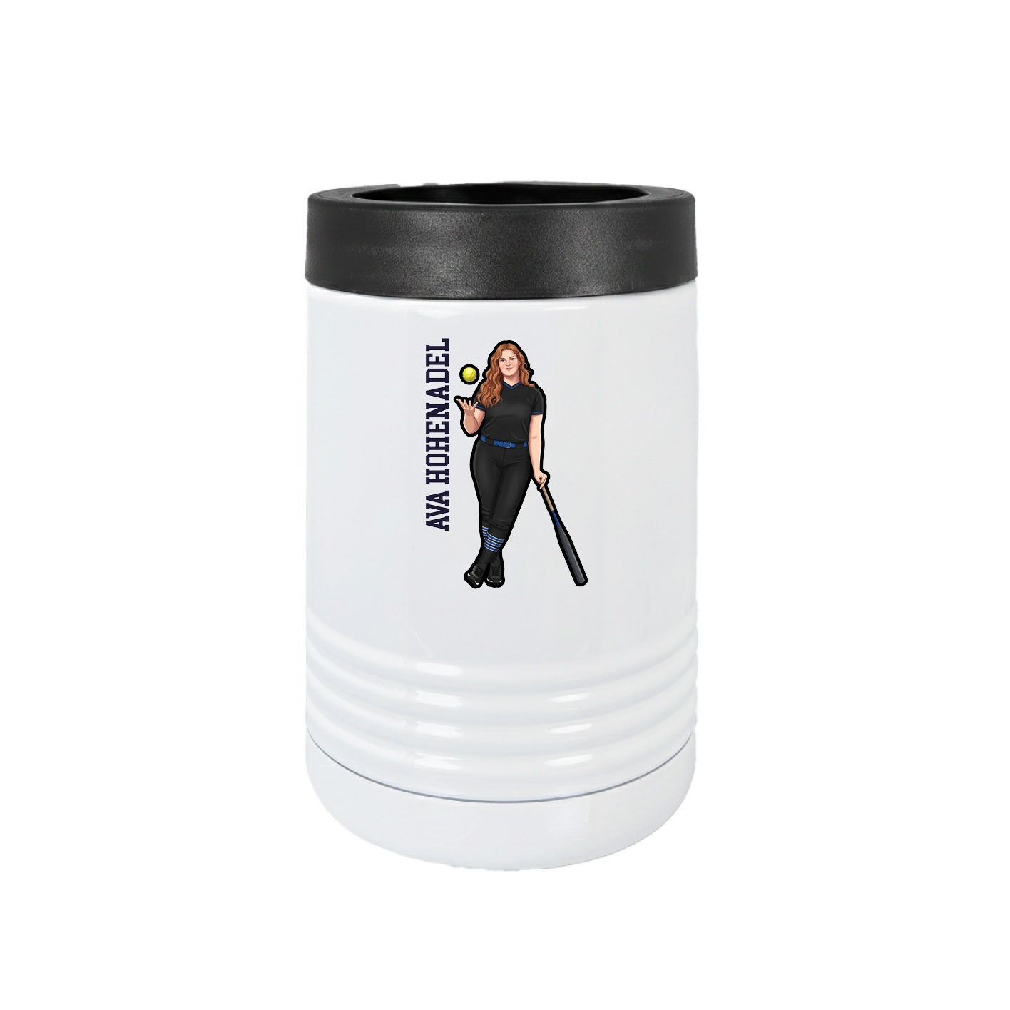 Beverage Holder — Name Vertical in White
