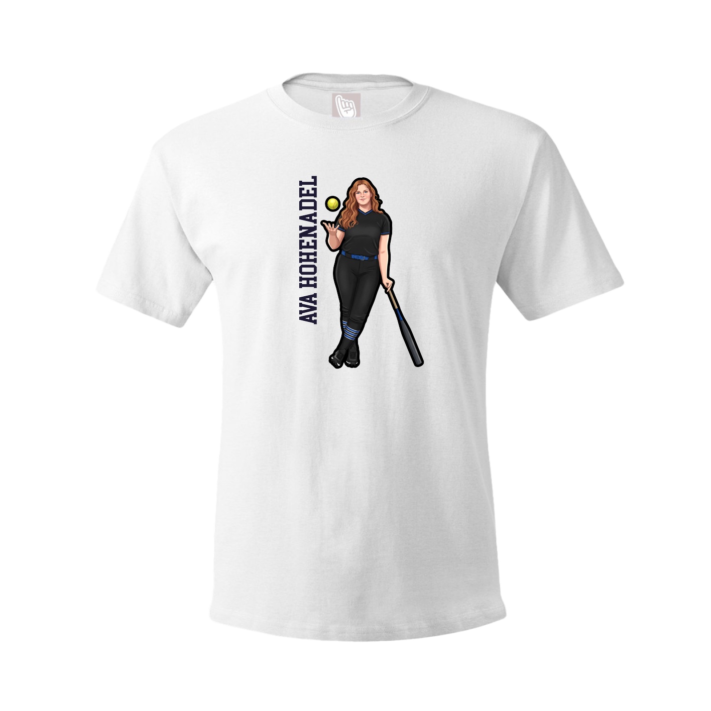 Youth Tee — Name Vertical in White