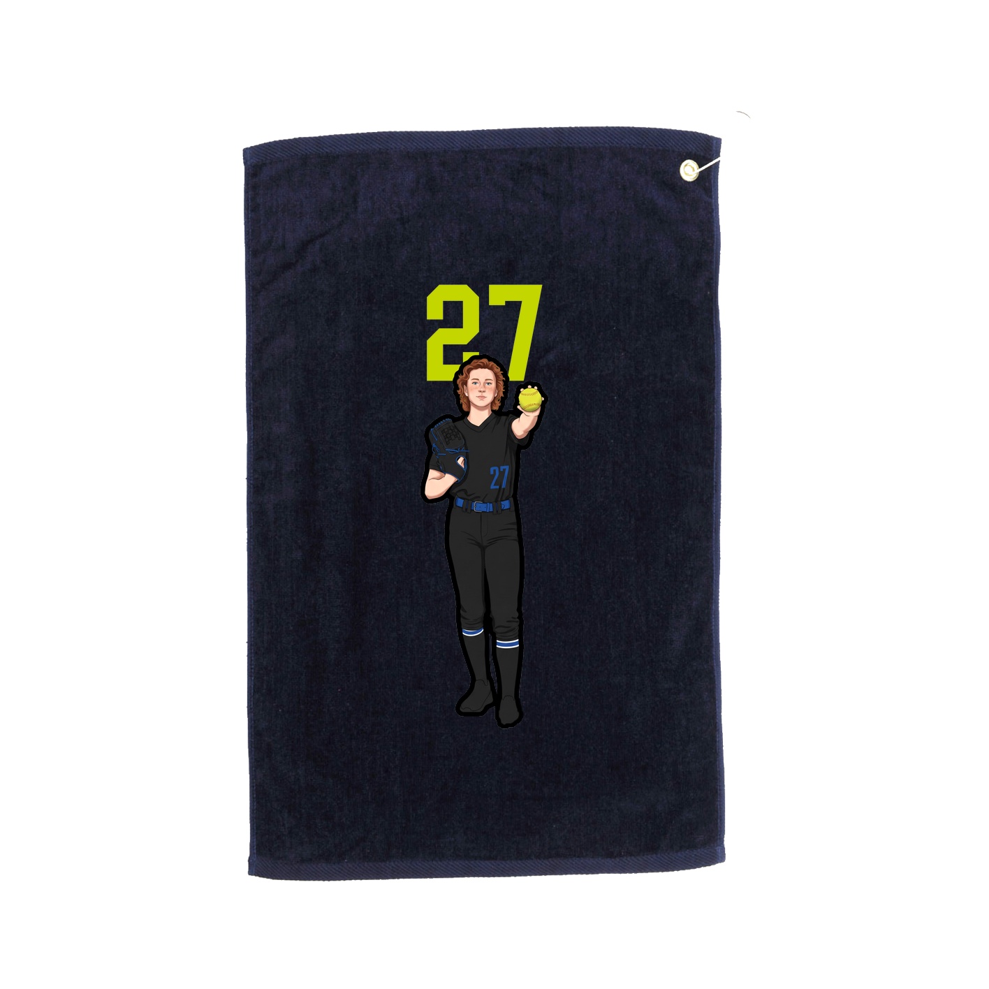 Golf Towel — Number Top in Navy