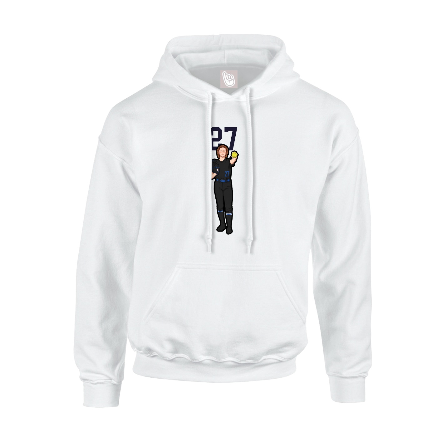 Hoodie — Number Top in White