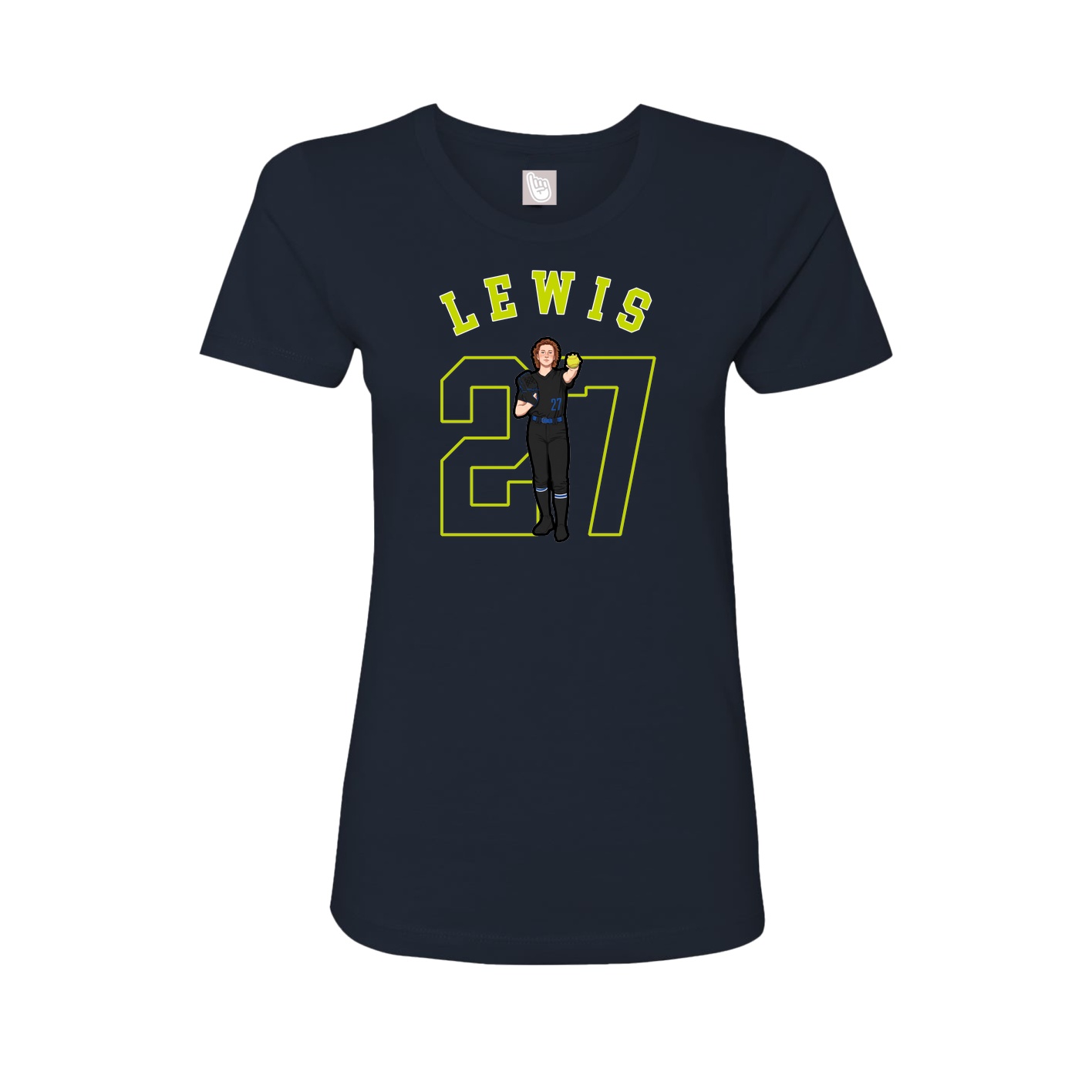 Fitted Women's Tee — Shirsey Arch in Navy