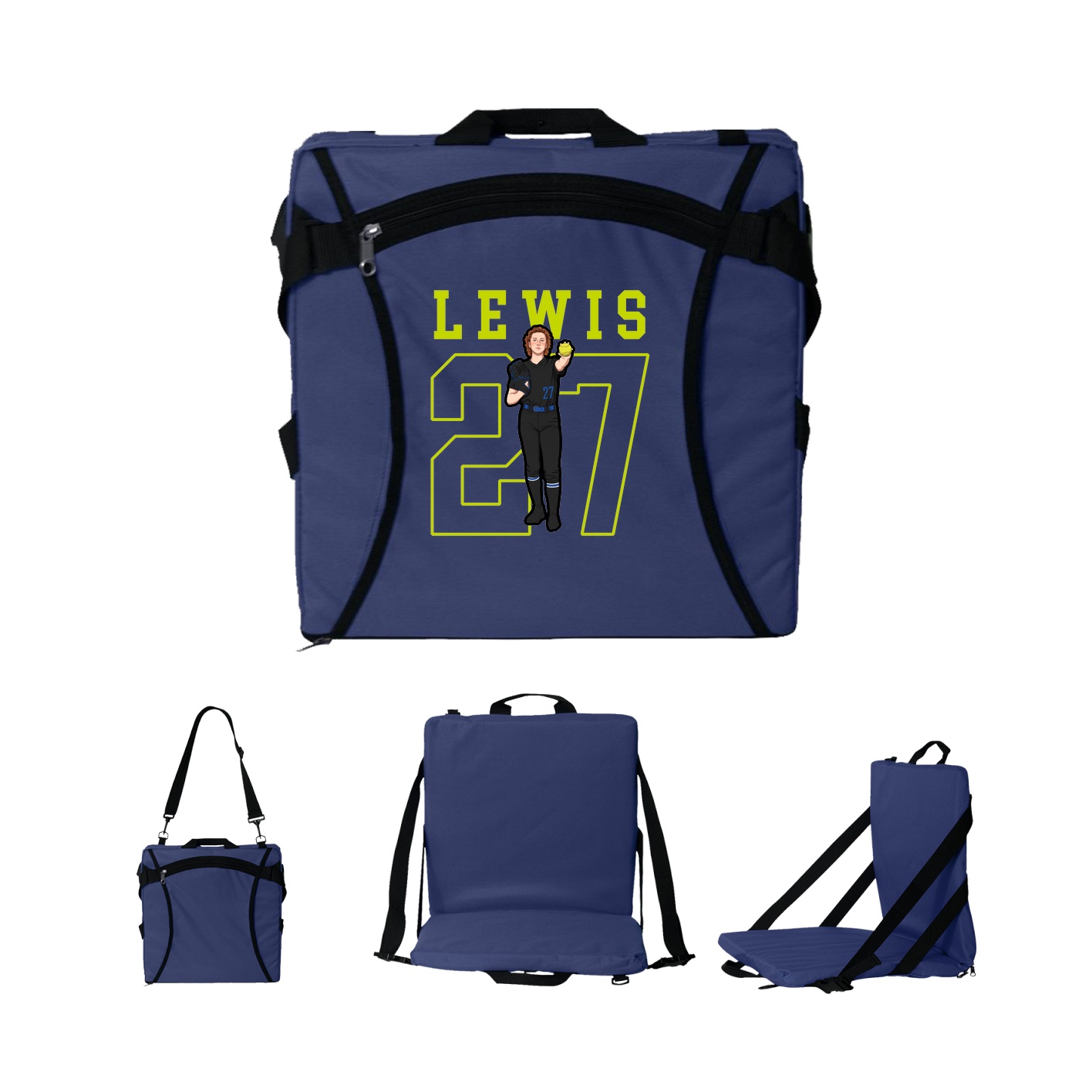 Folding Stadium Seat — Shirsey in Navy