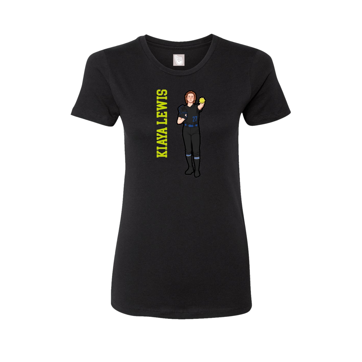 Fitted Women's Tee — Name Vertical in Black