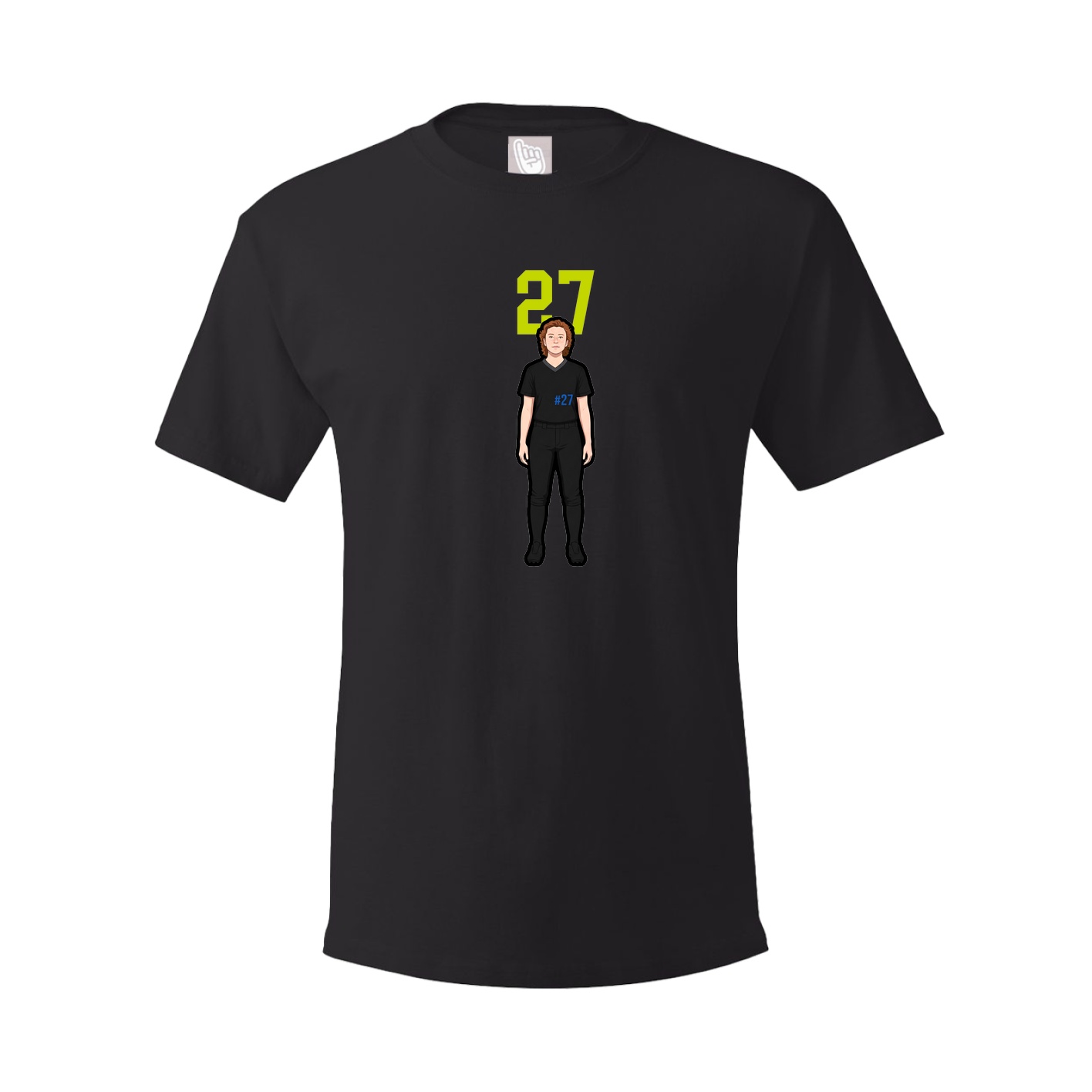Youth Tee — Number Top in Black
