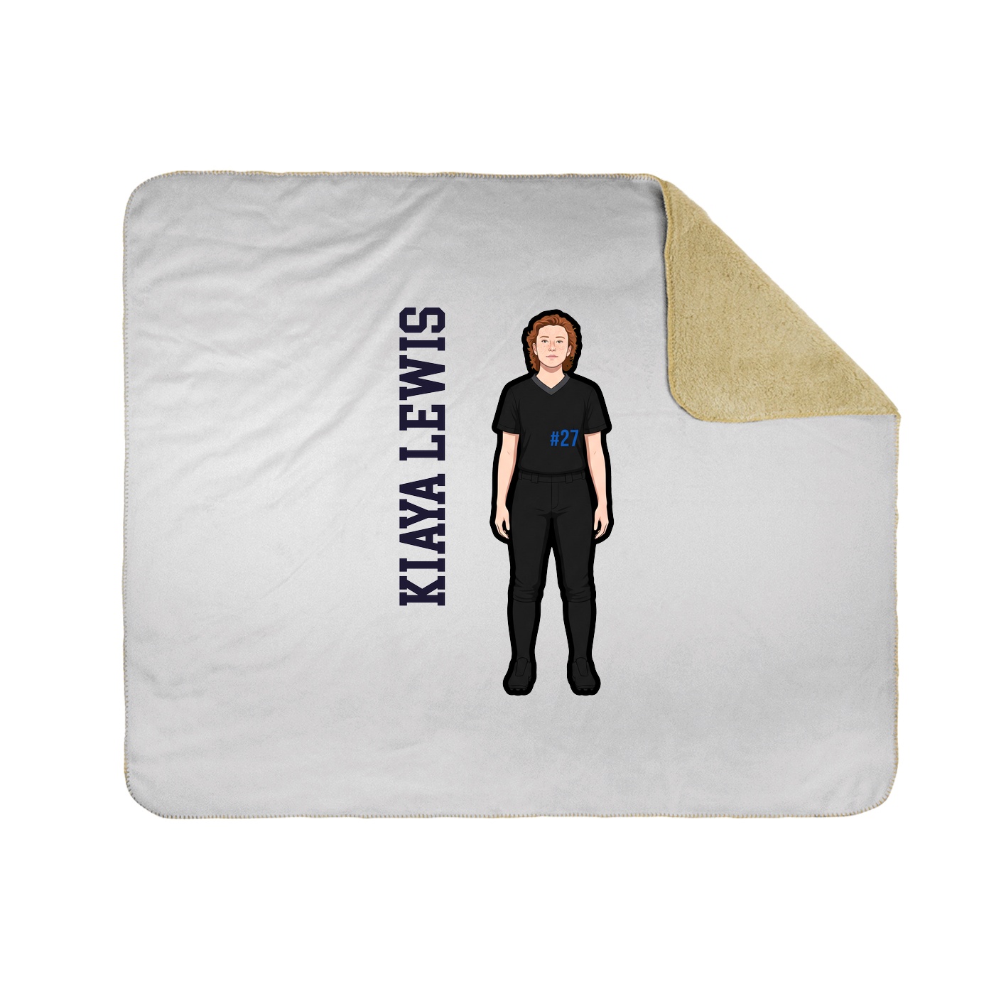Throw Blanket — Name Vertical in White