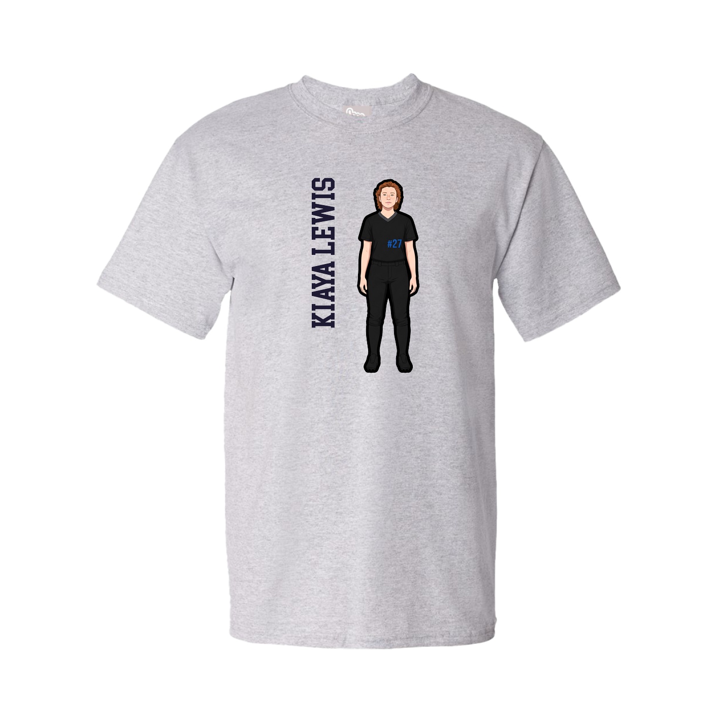 Youth Tee — Name Vertical in Grey