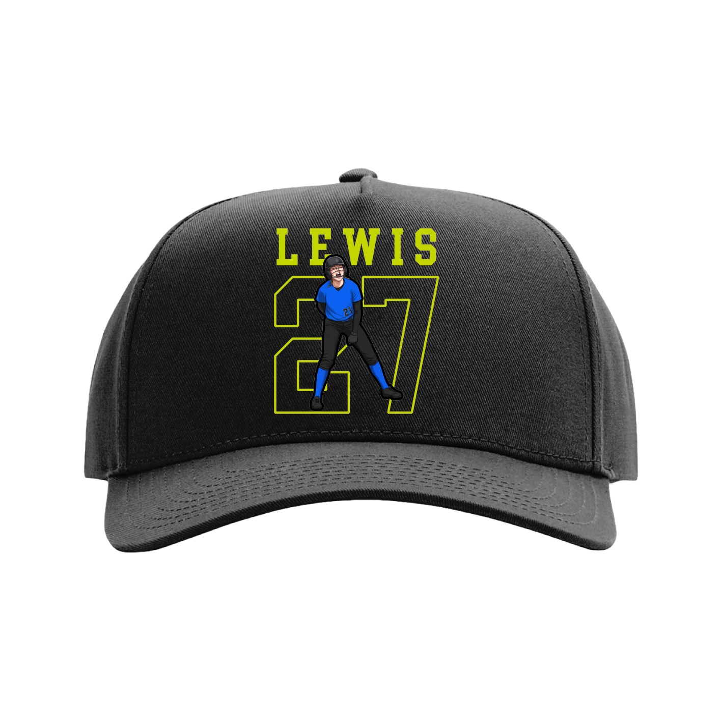 Full Fabric Five-Panel Champ Cap — Shirsey in Black